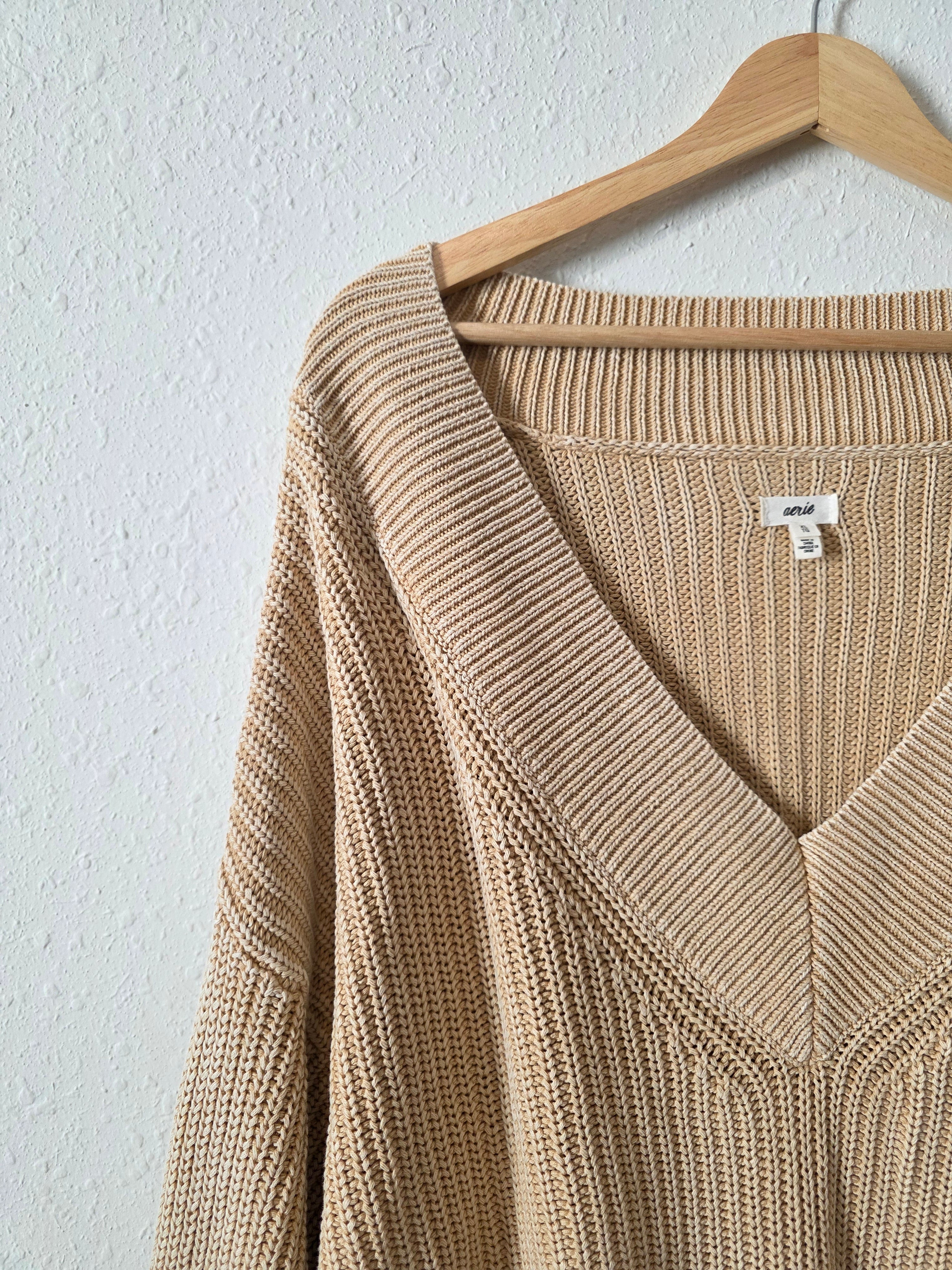 Aerie V Neck Cotton Sweater (XL)