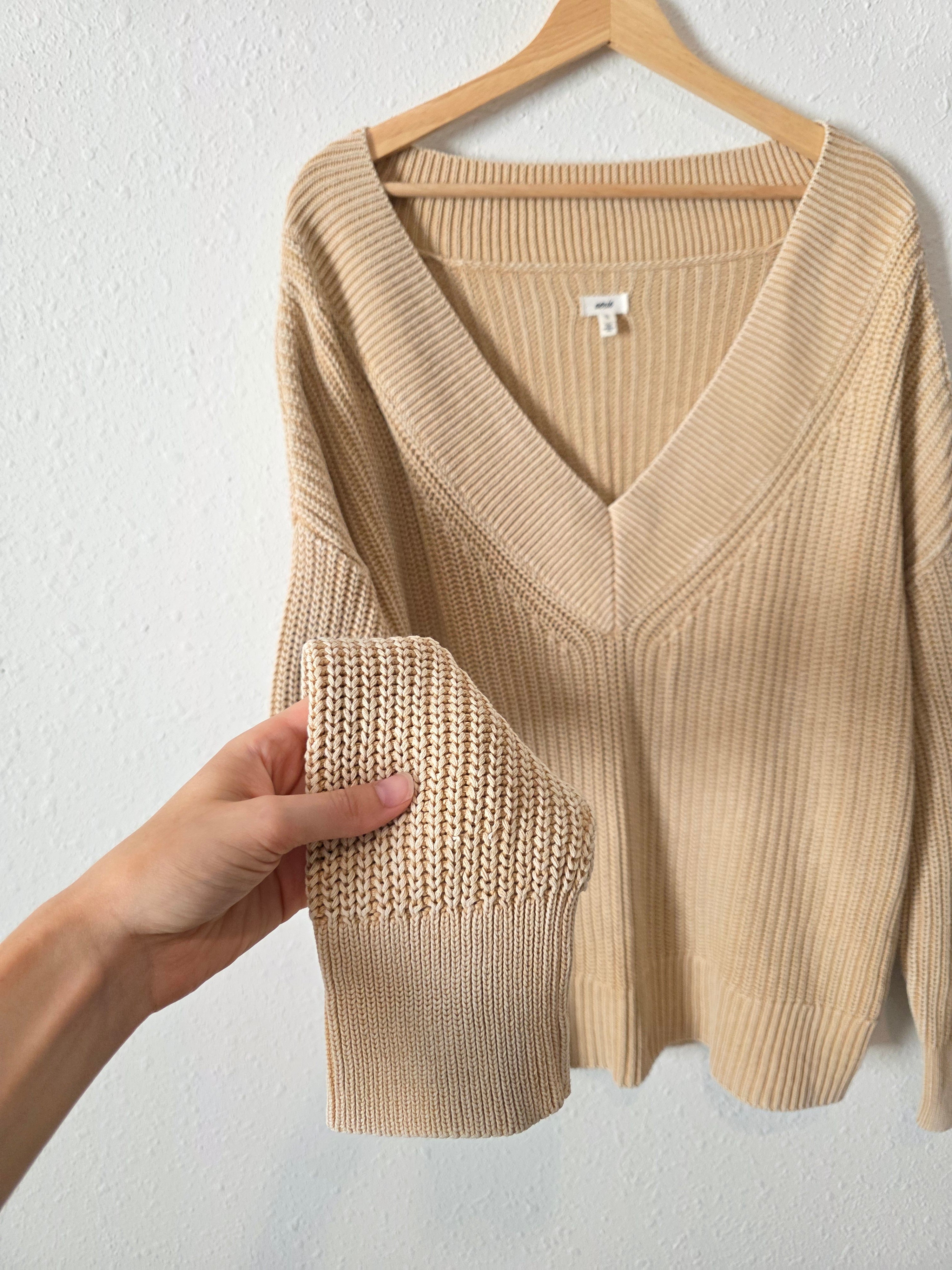 Aerie V Neck Cotton Sweater (XL)
