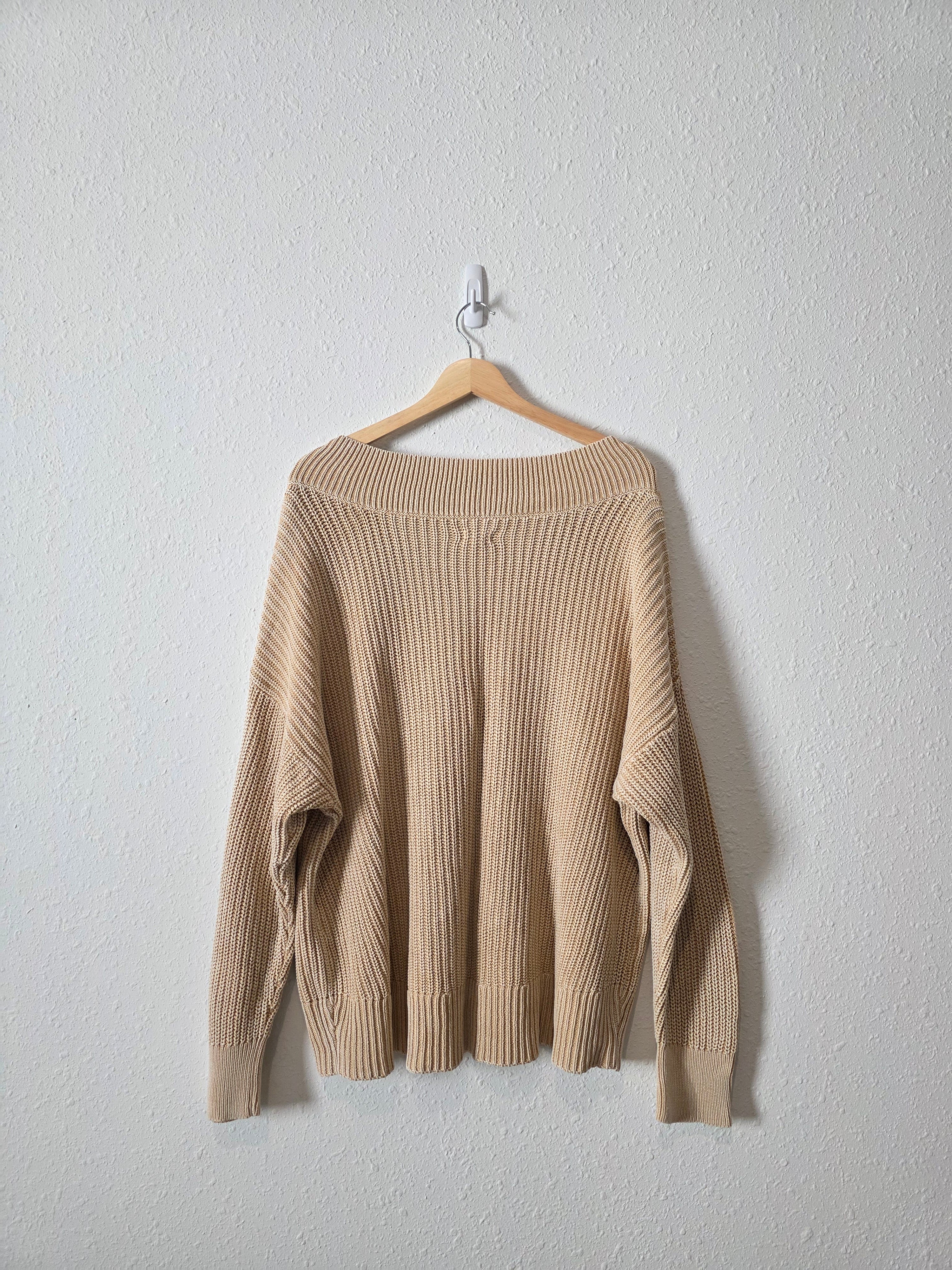 Aerie V Neck Cotton Sweater (XL)