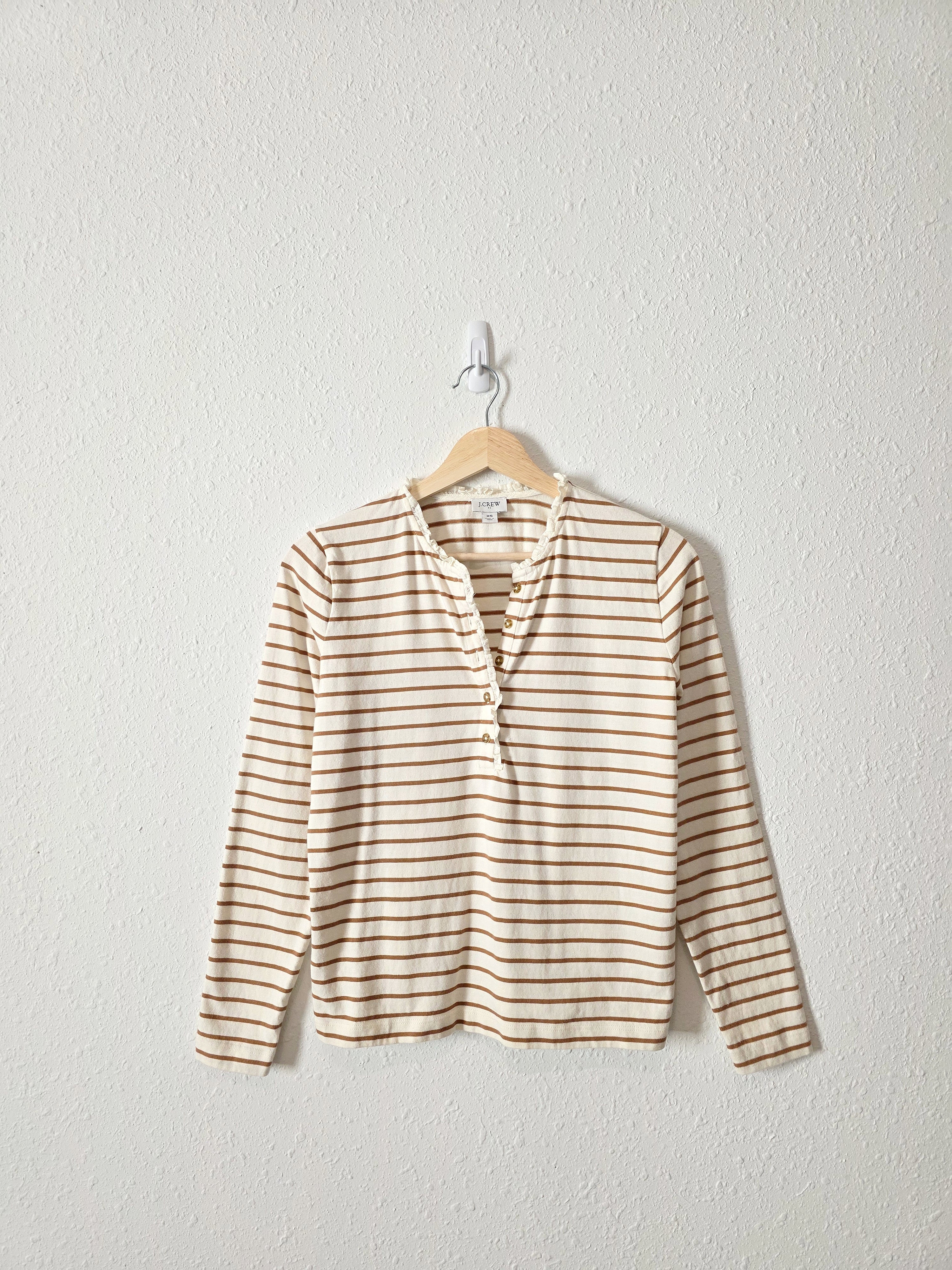 J.Crew Striped Henley Top (XS)