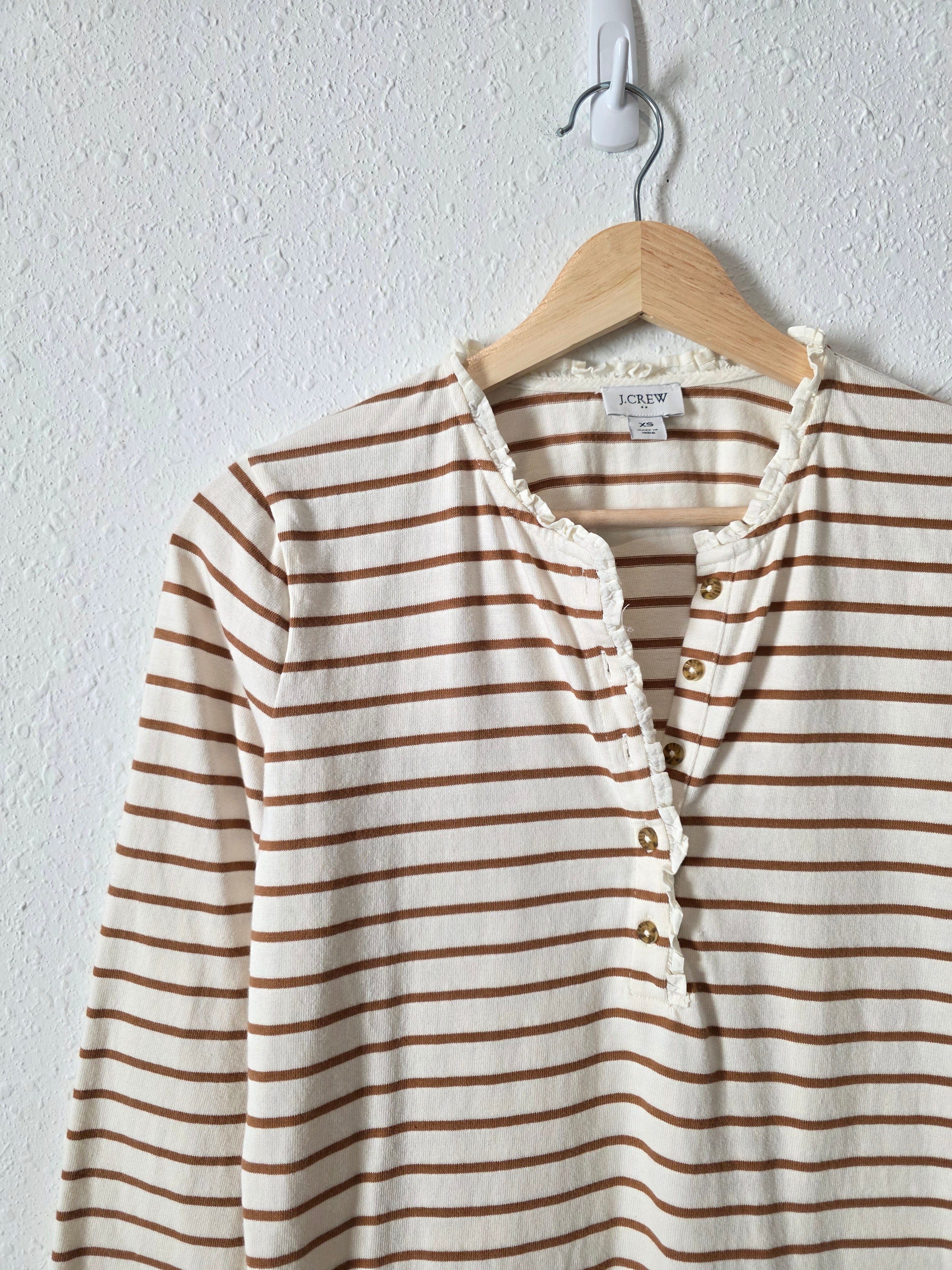 J.Crew Striped Henley Top (XS)