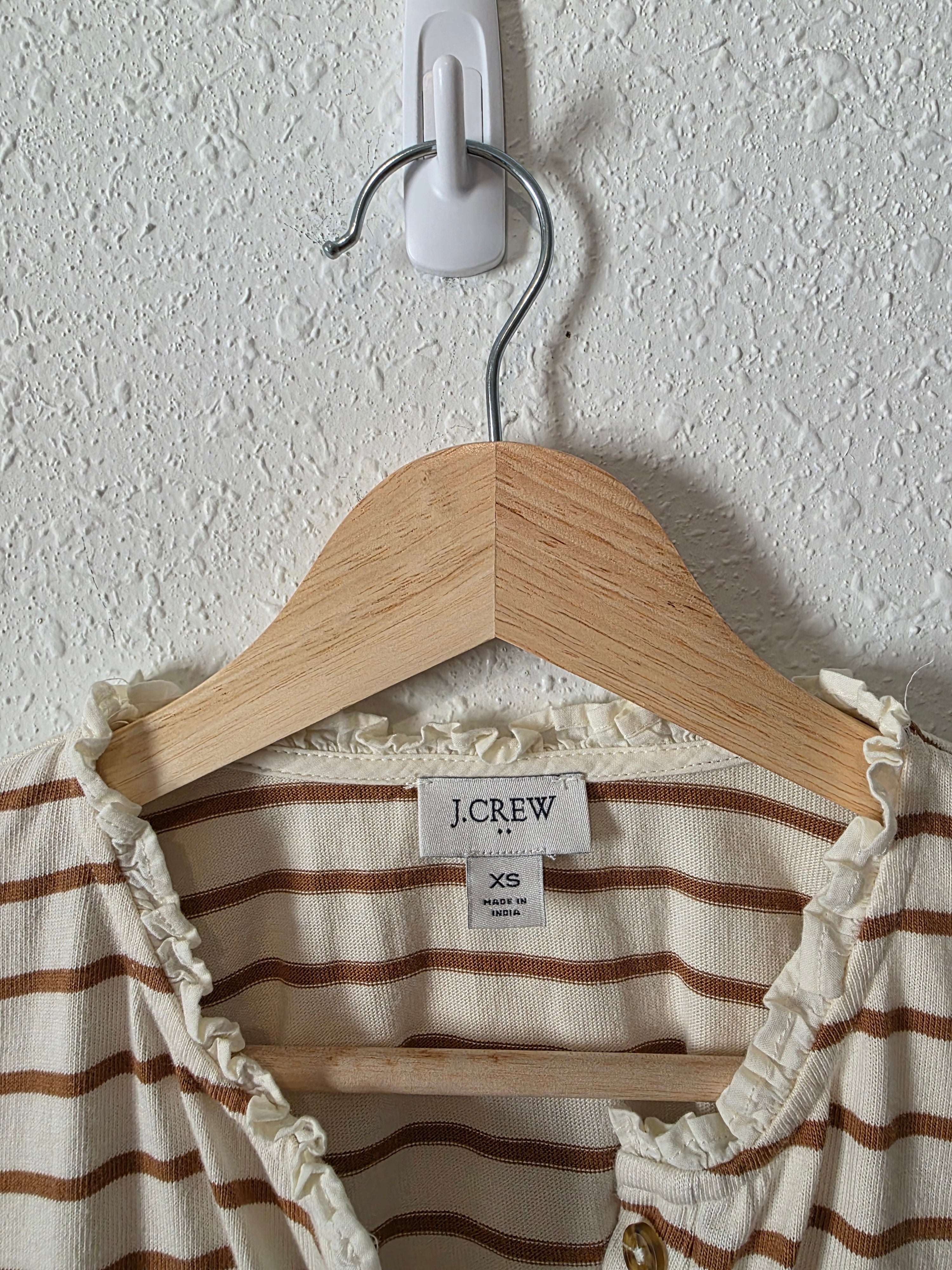 J.Crew Striped Henley Top (XS)