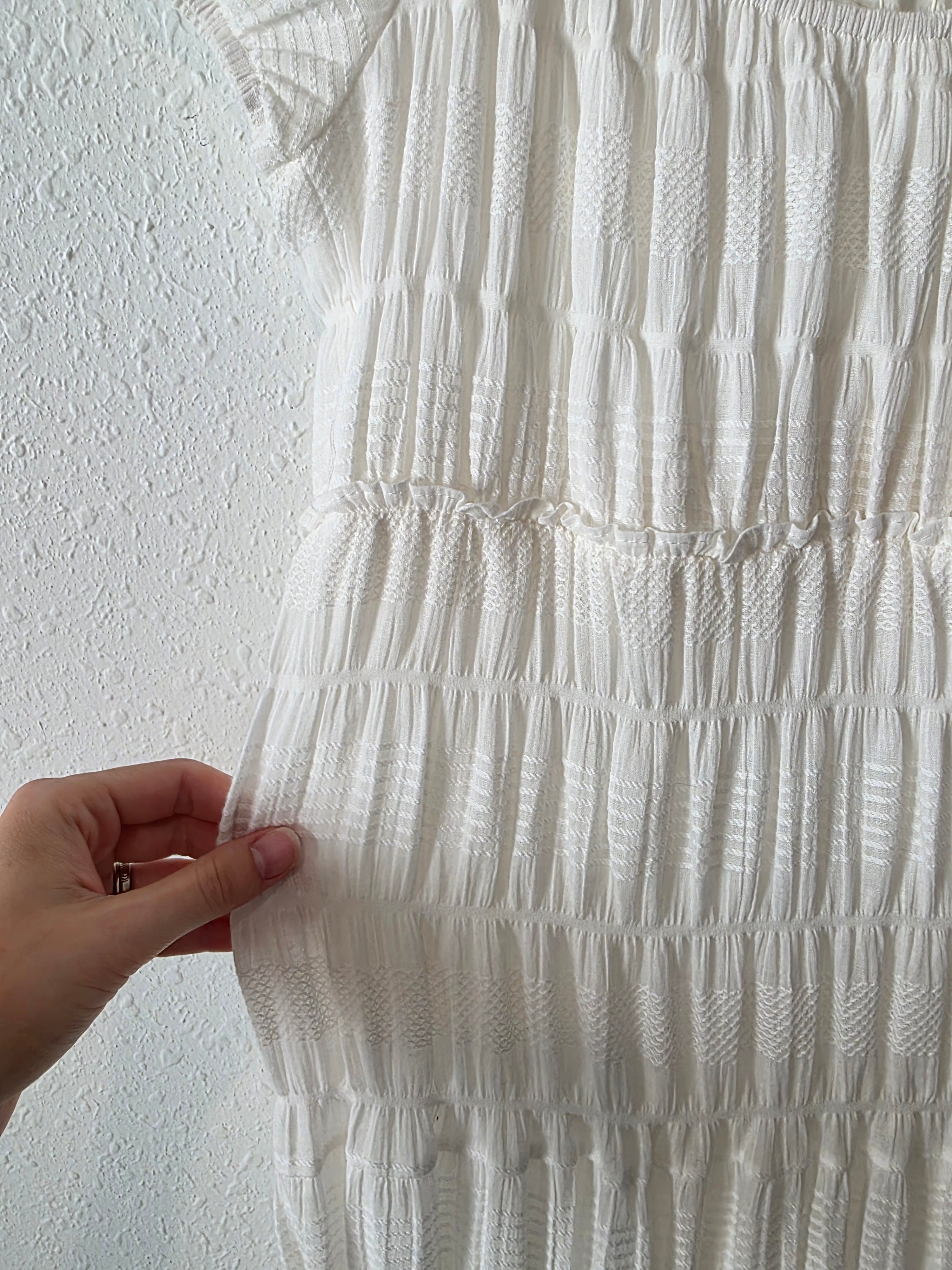 NEW Textured Smocked Midi Dress (M)