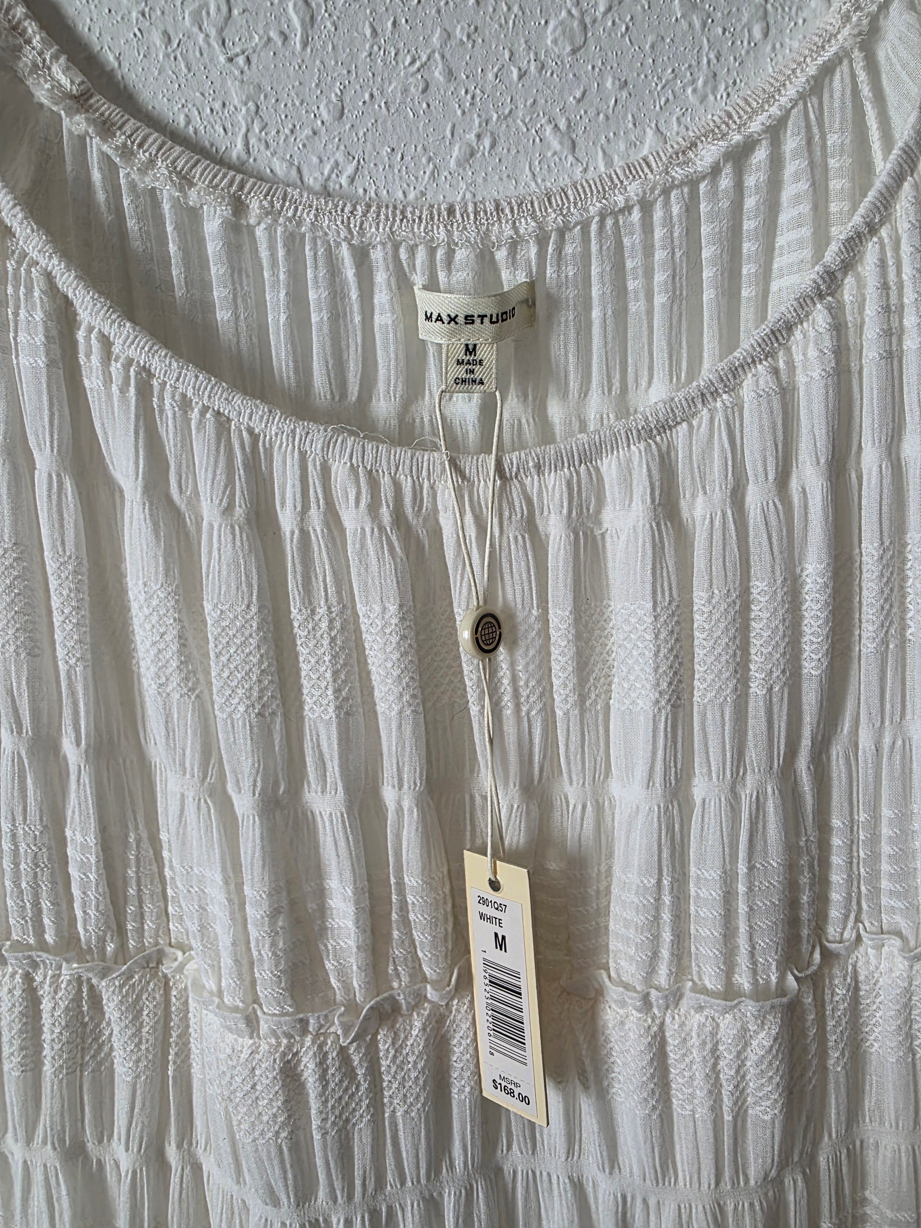 NEW Textured Smocked Midi Dress (M)