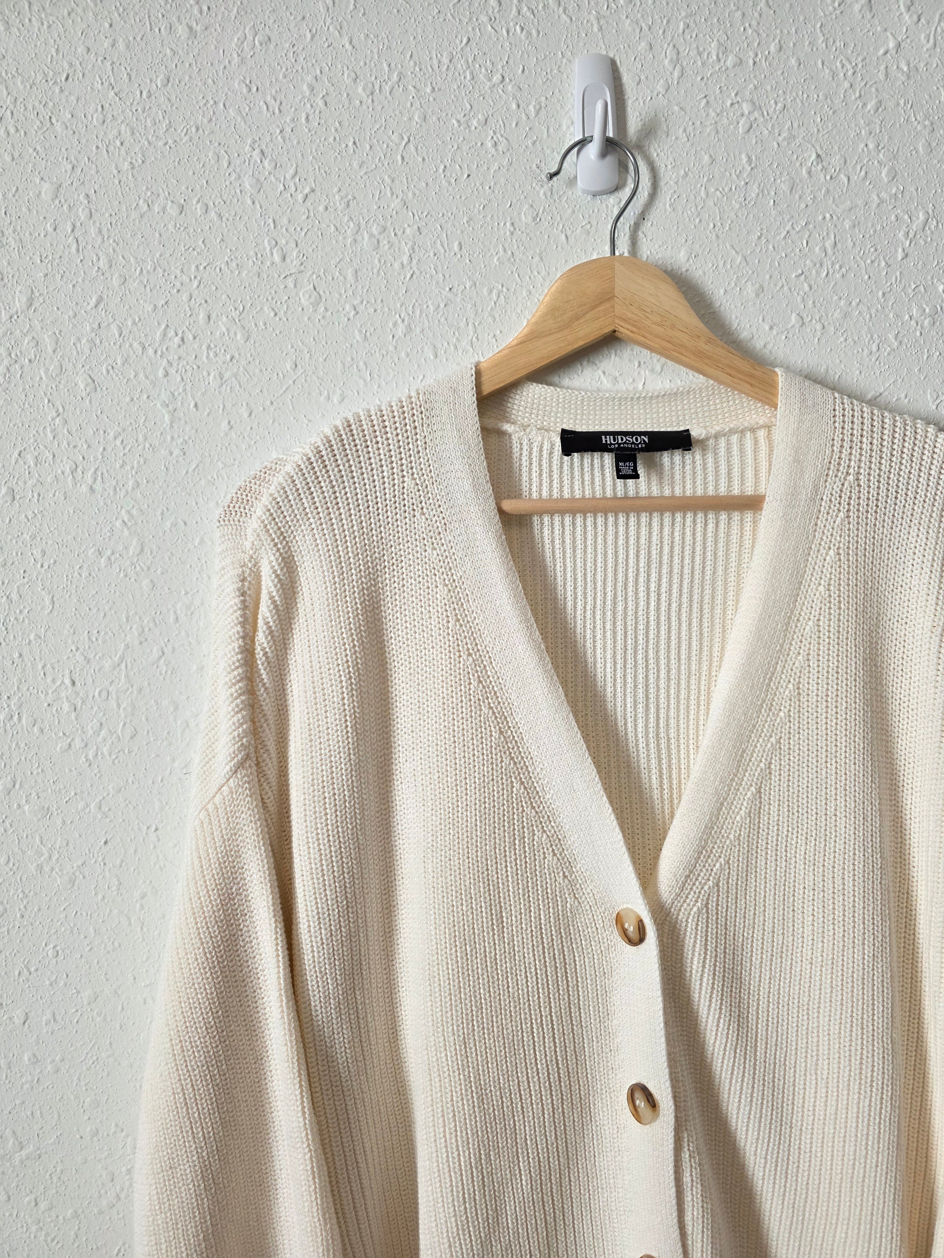 Ribbed Cotton Cardigan Sweater (XL)