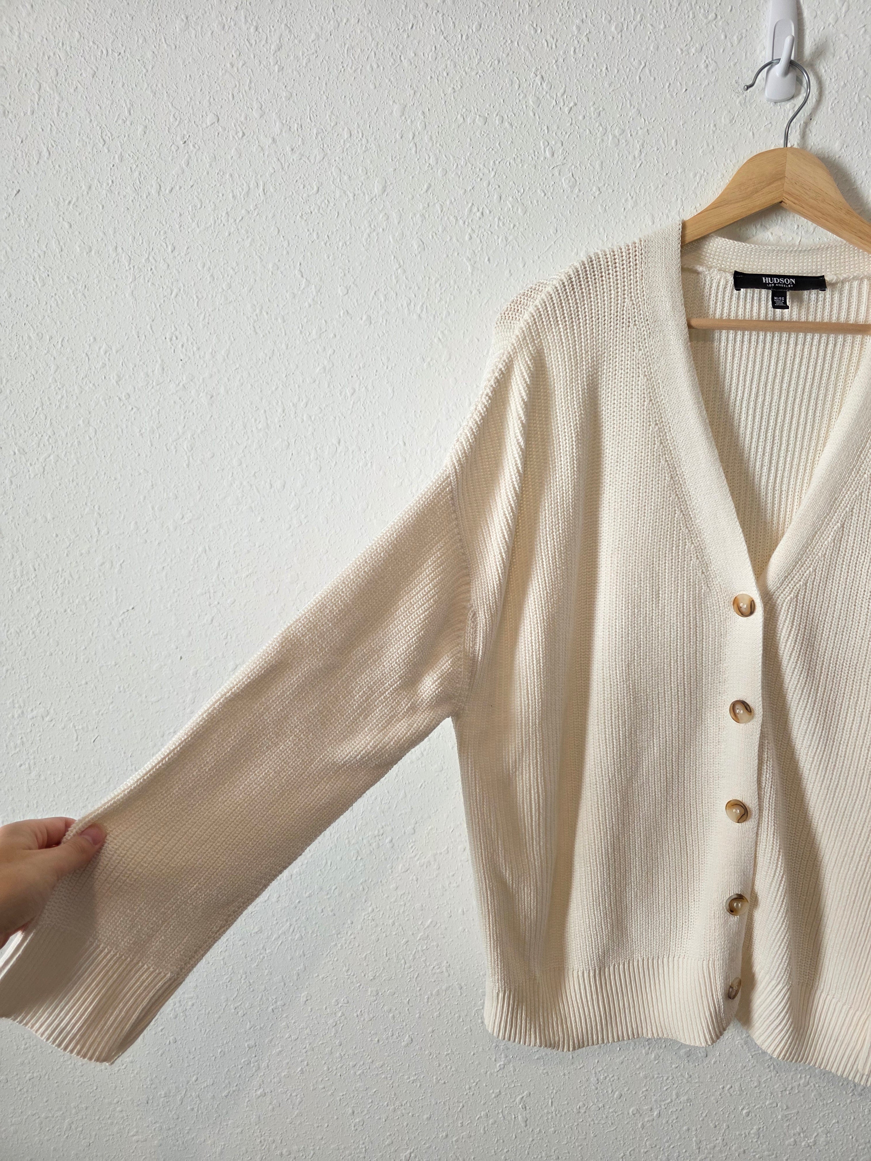 Ribbed Cotton Cardigan Sweater (XL)
