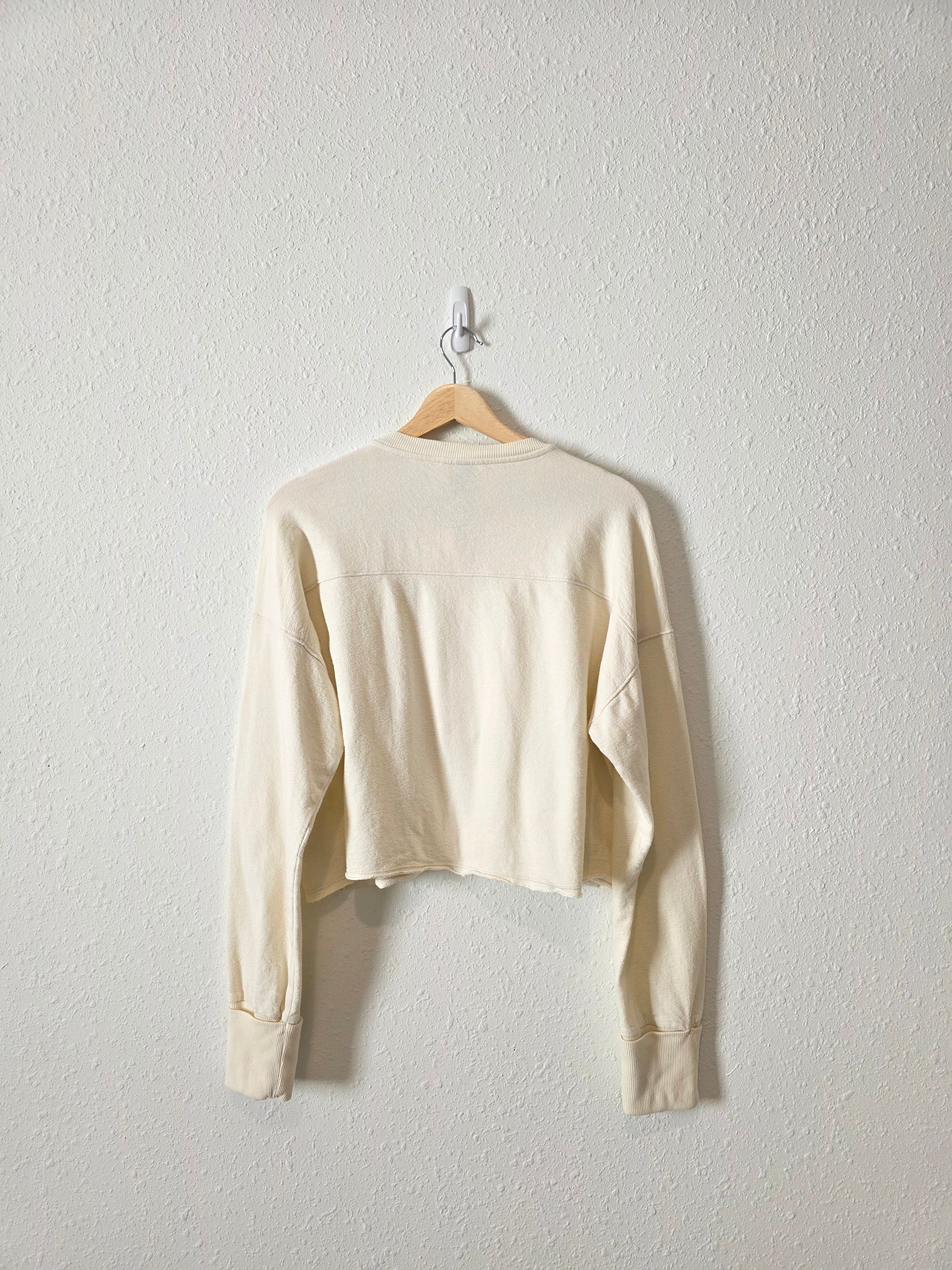 Oversized Cotton Henley Tee (XS)