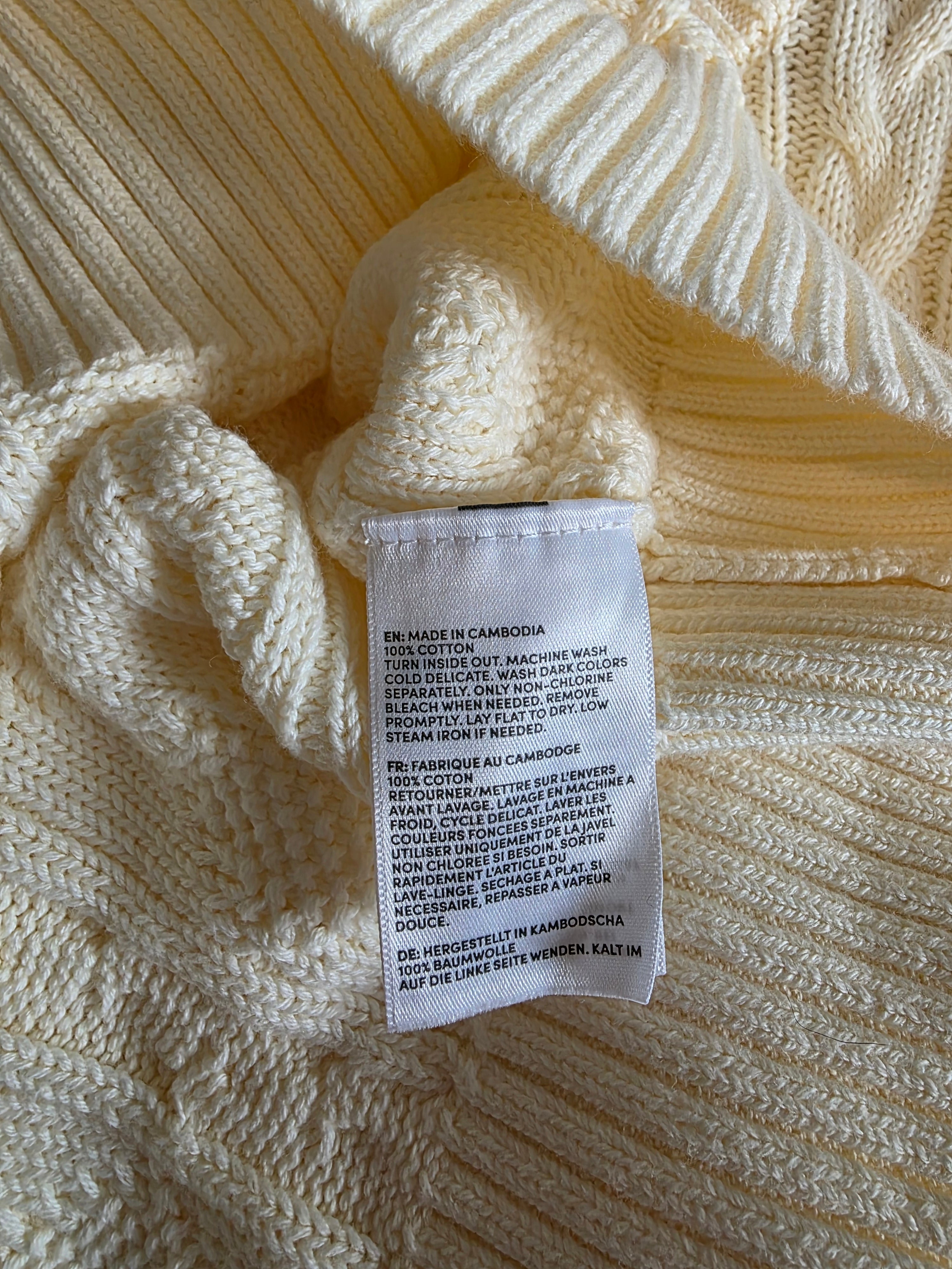 Cable Knit Cotton Cardigan (2X)