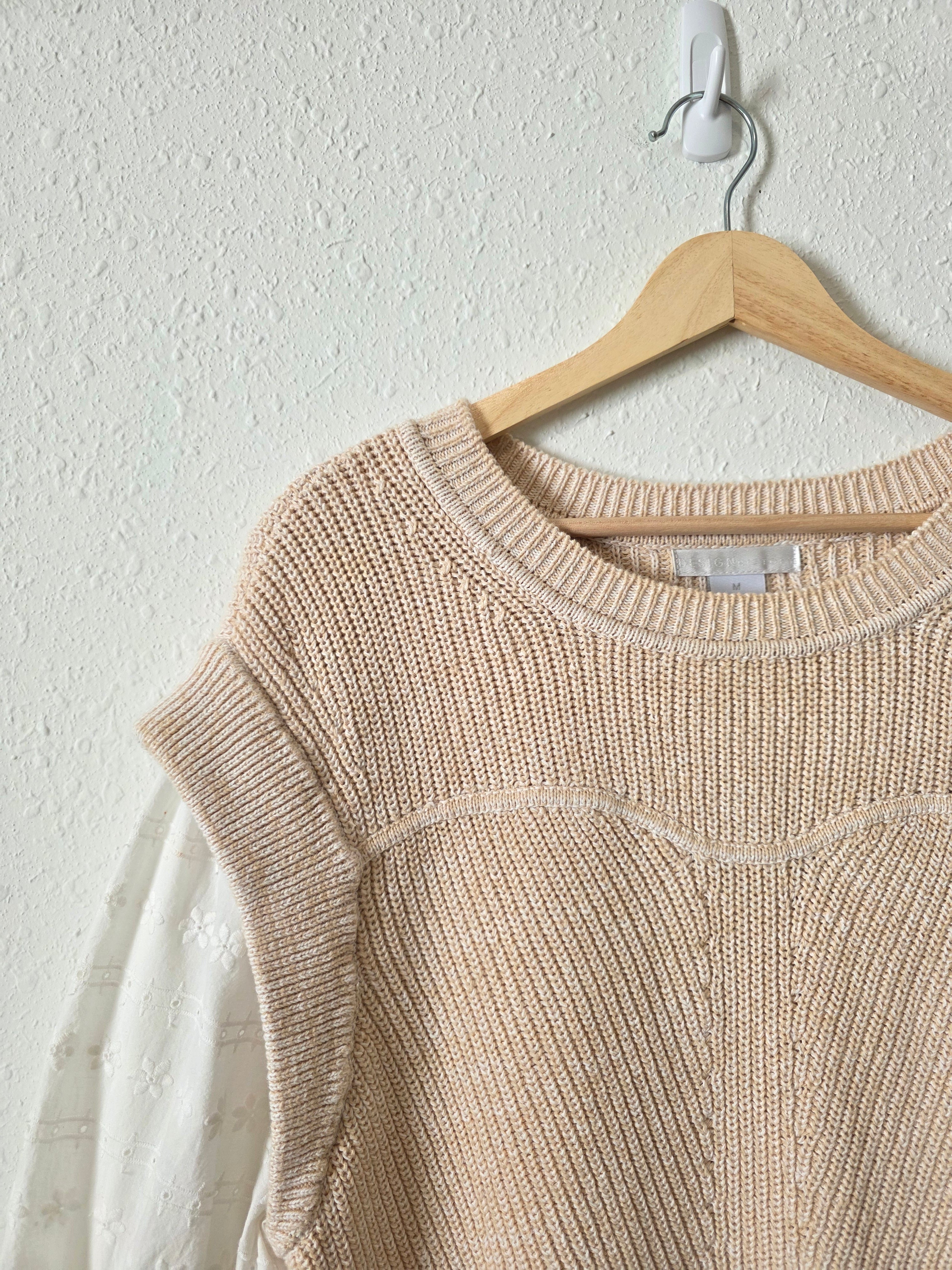 Floral Embroidered Knit Top (M)