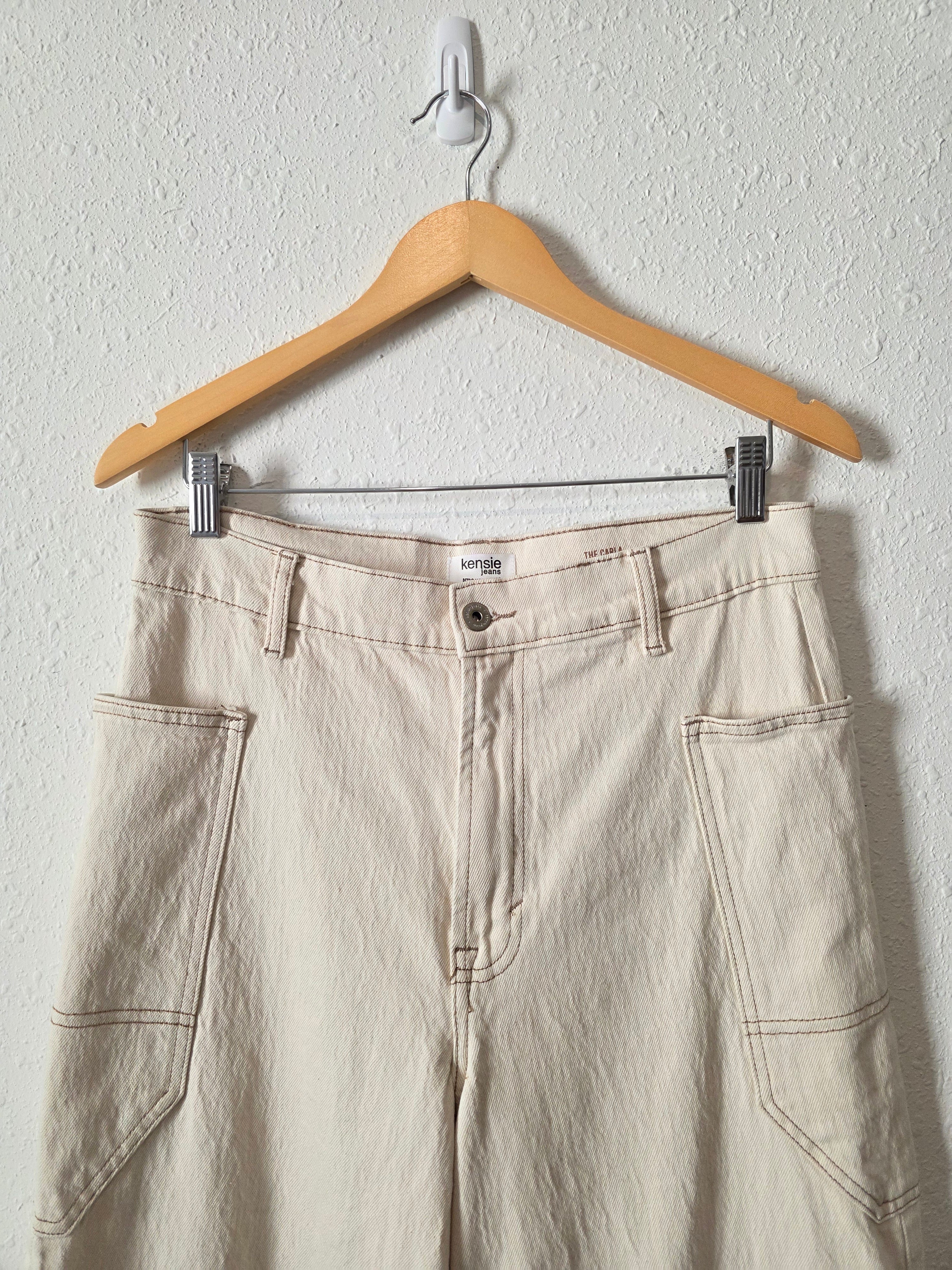 Ecru Wide Leg Jeans (8/29)