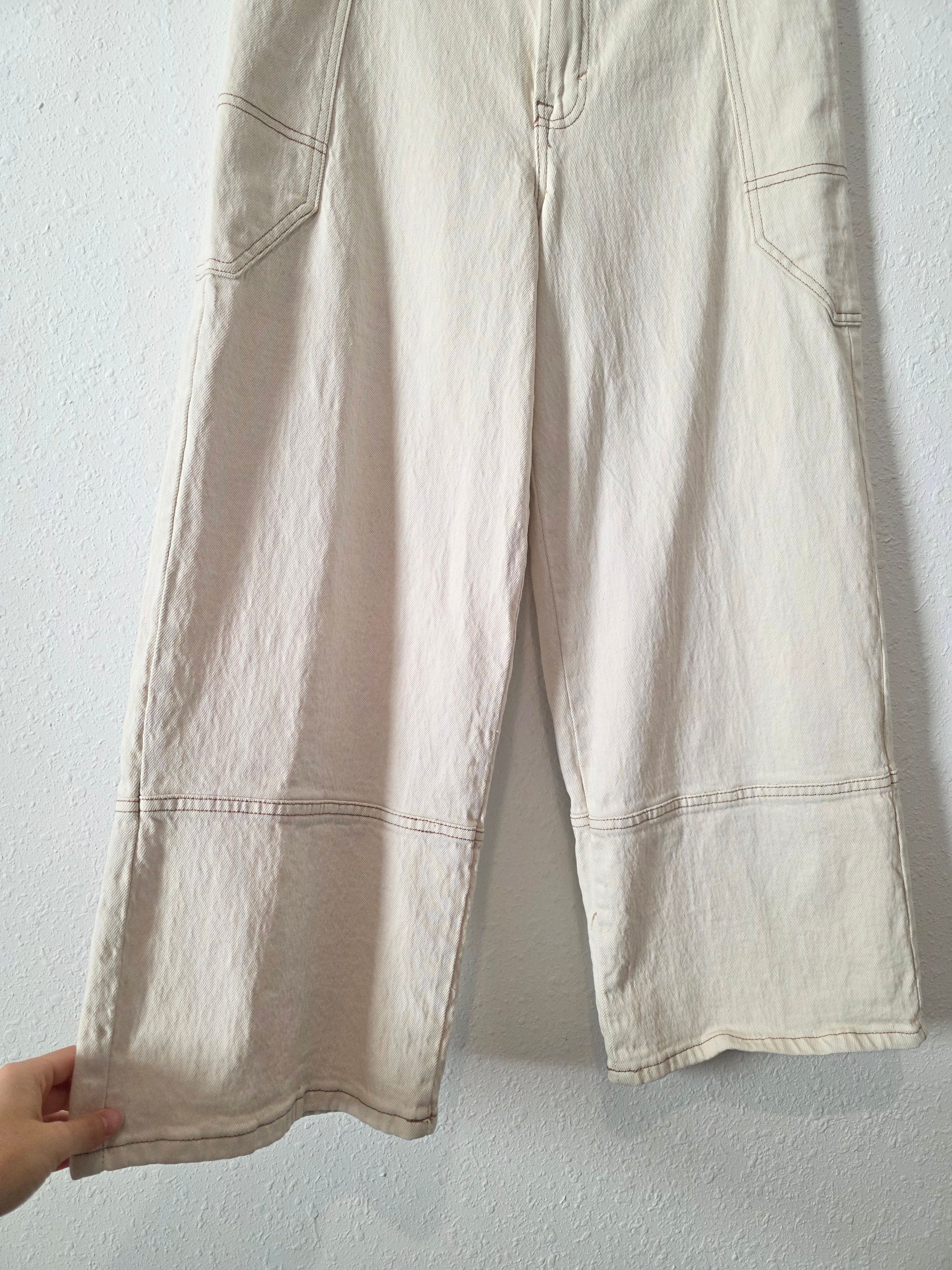 Ecru Wide Leg Jeans (8/29)