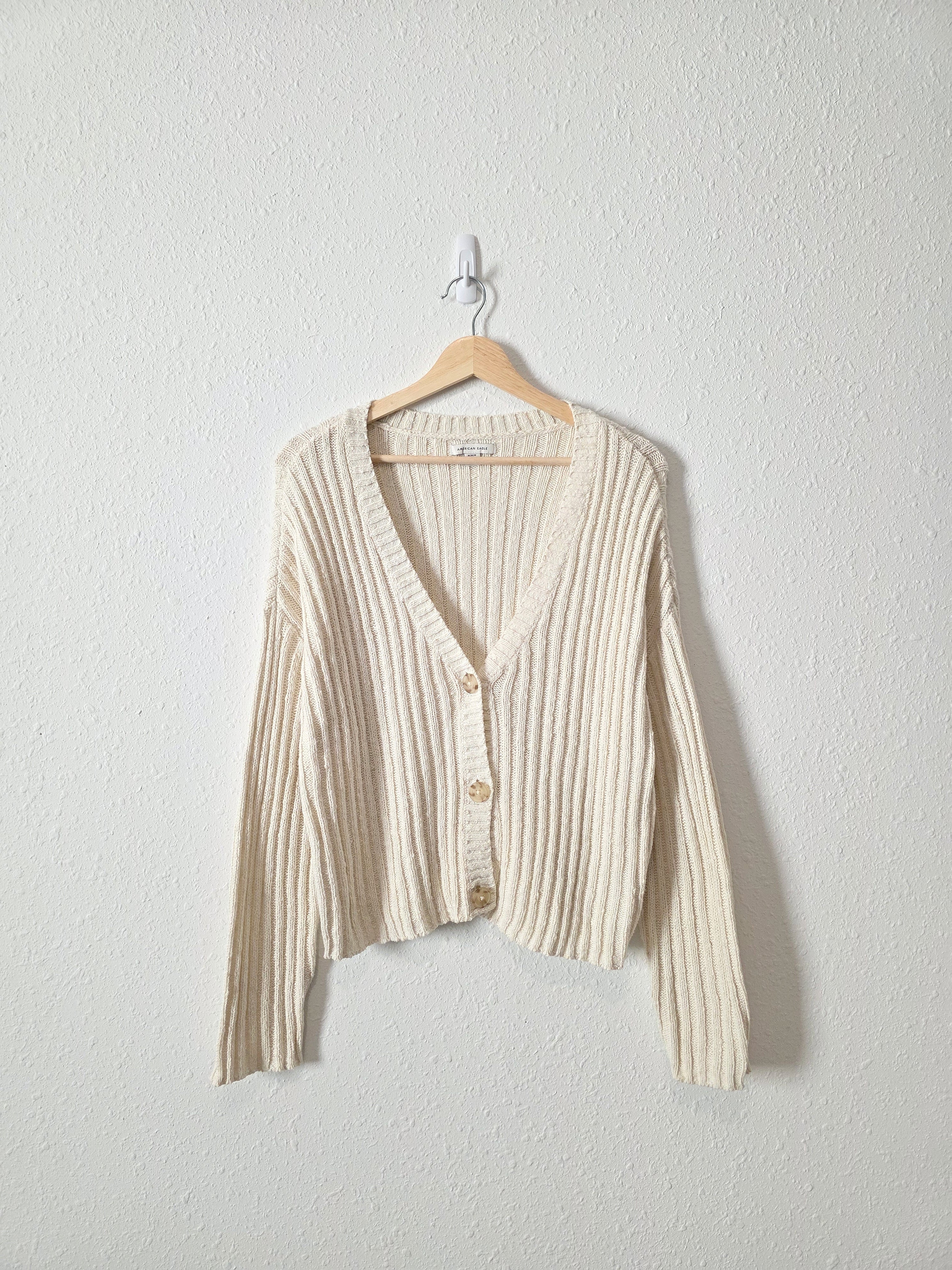 Cream Textured Ribbed Sweater (M)