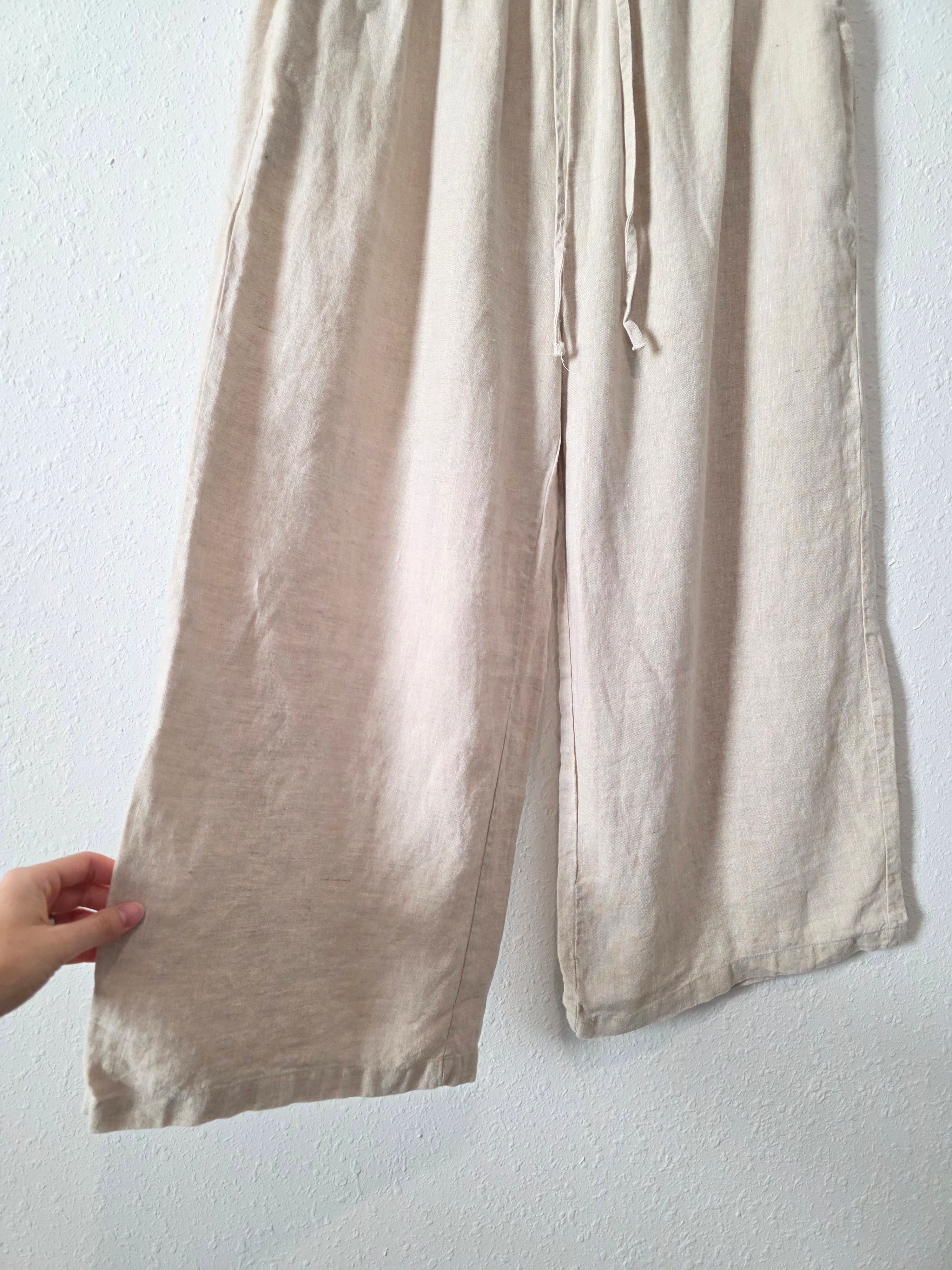 Linen Wide Leg Pants (XL)
