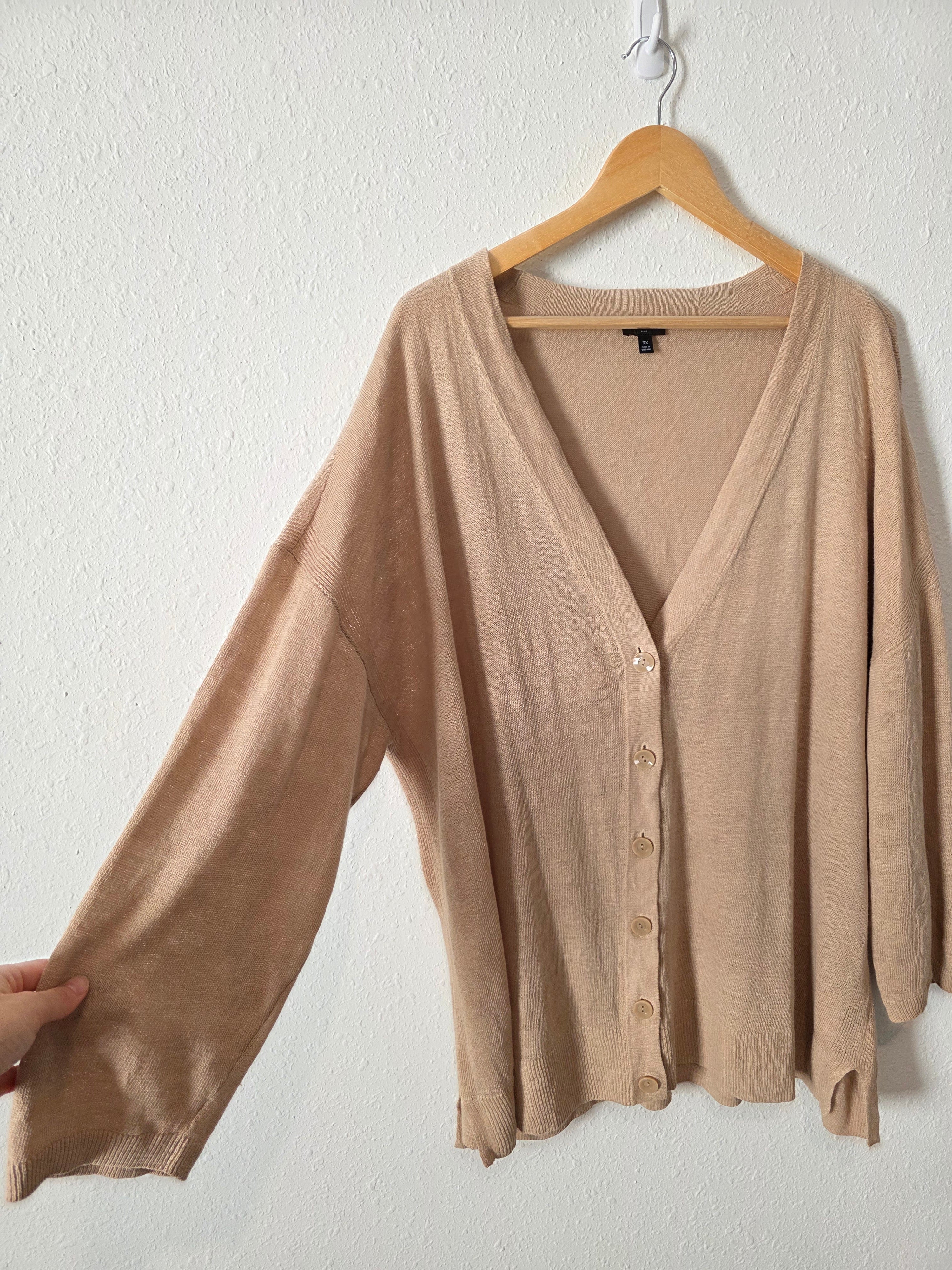 Neutral Linen Cardigan (3X)