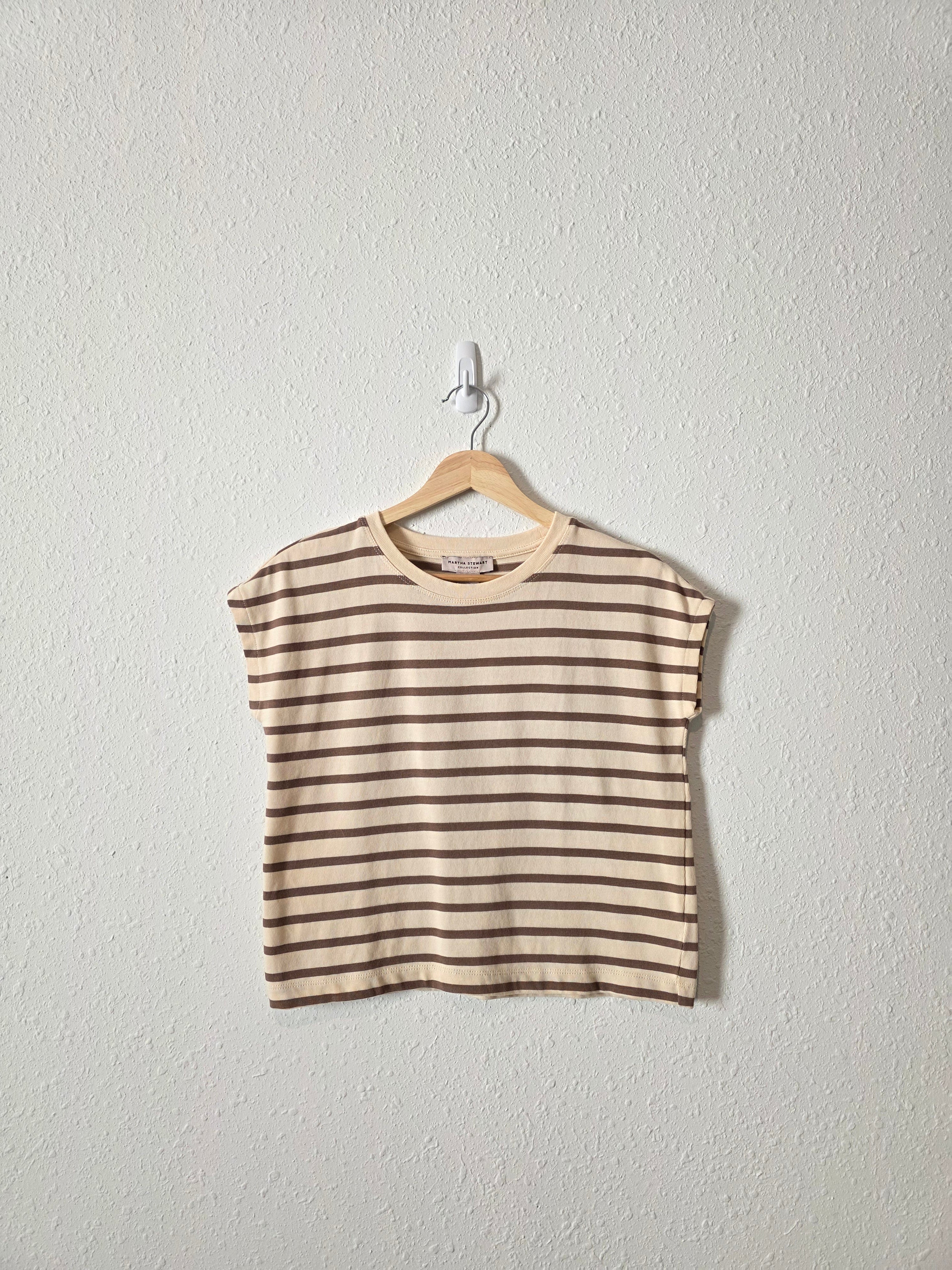 Brown Striped Boxy Top (XS)
