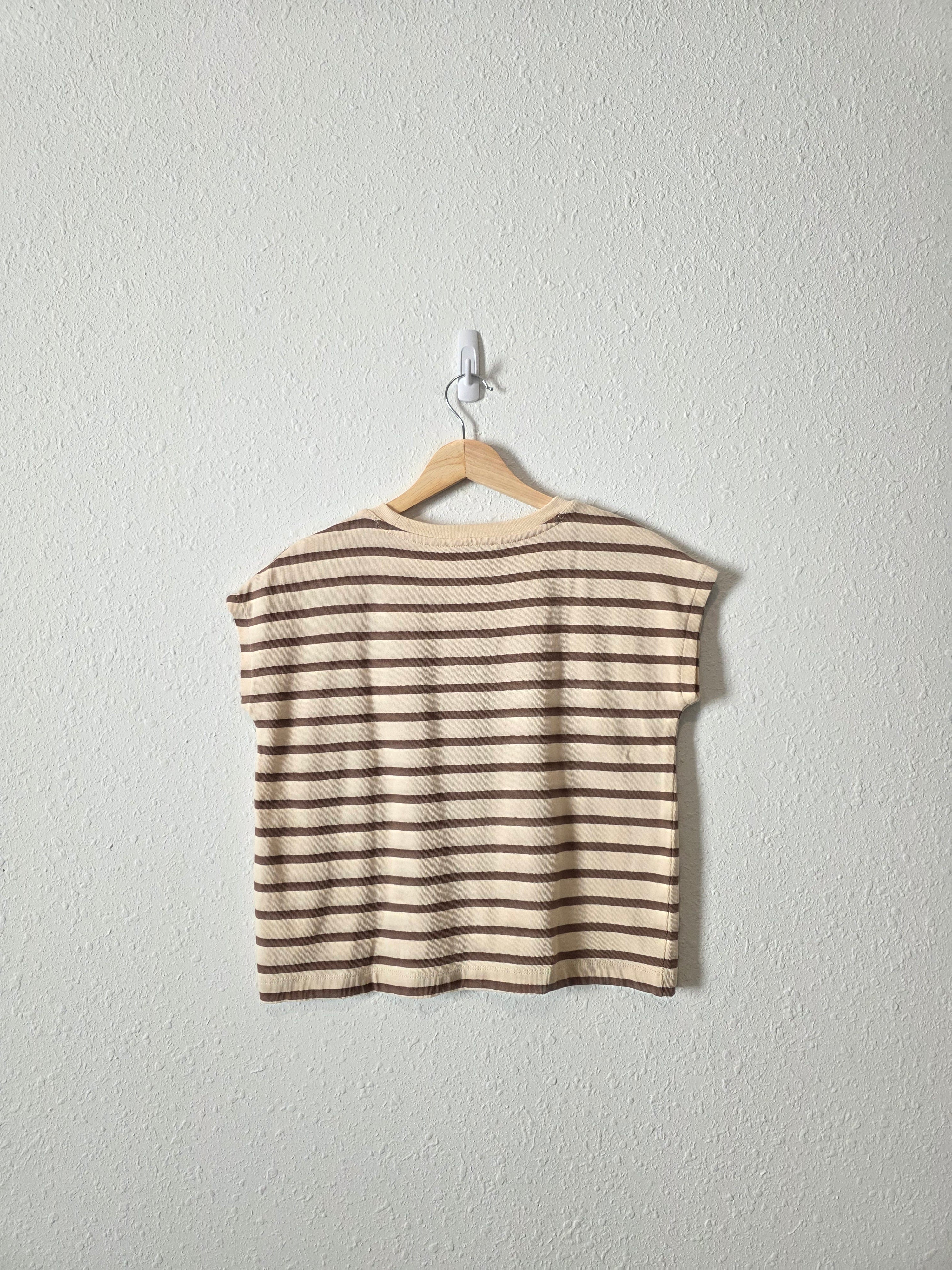 Brown Striped Boxy Top (XS)