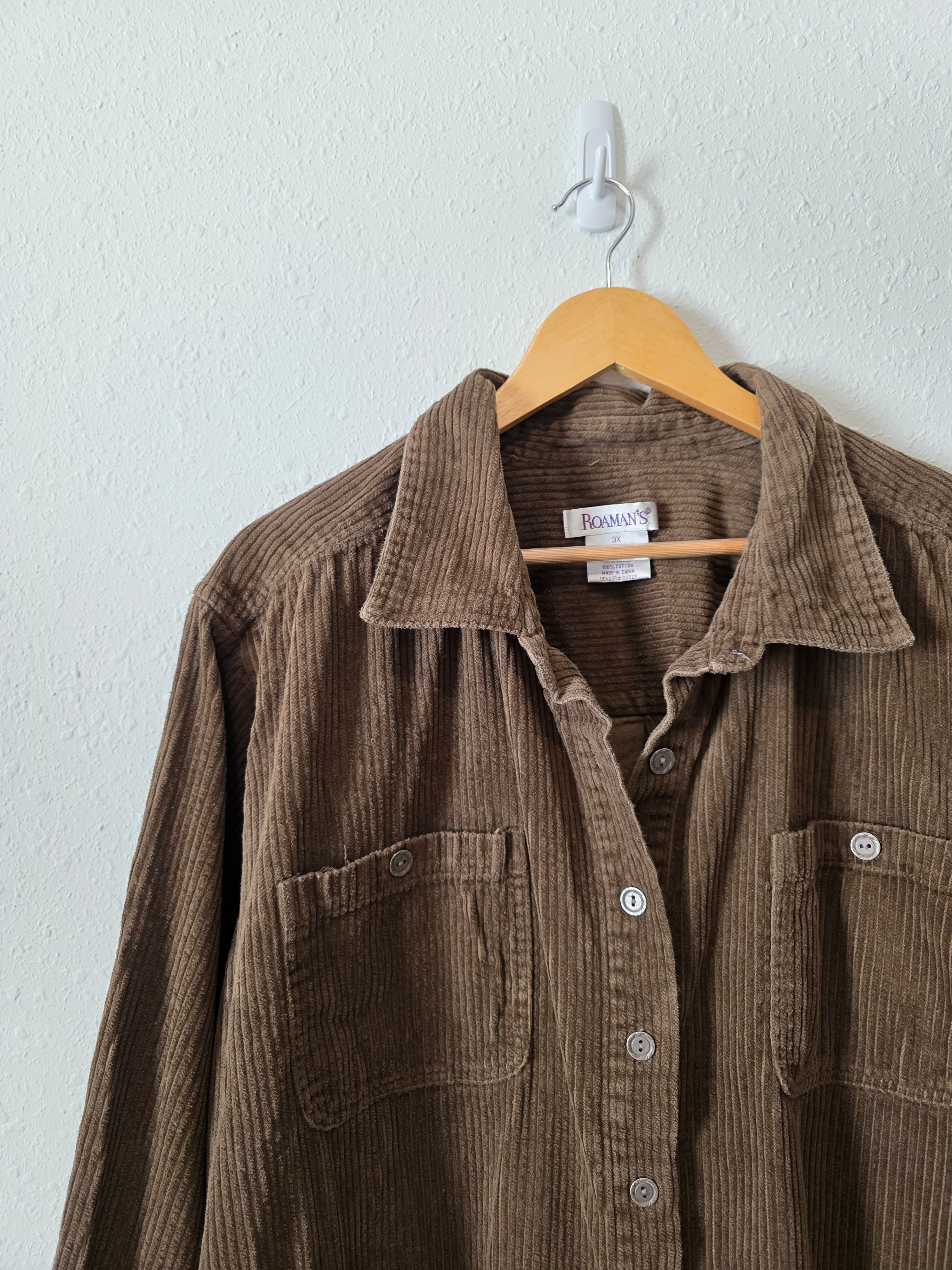 Vintage Brown Corduroy Button Up (3X)