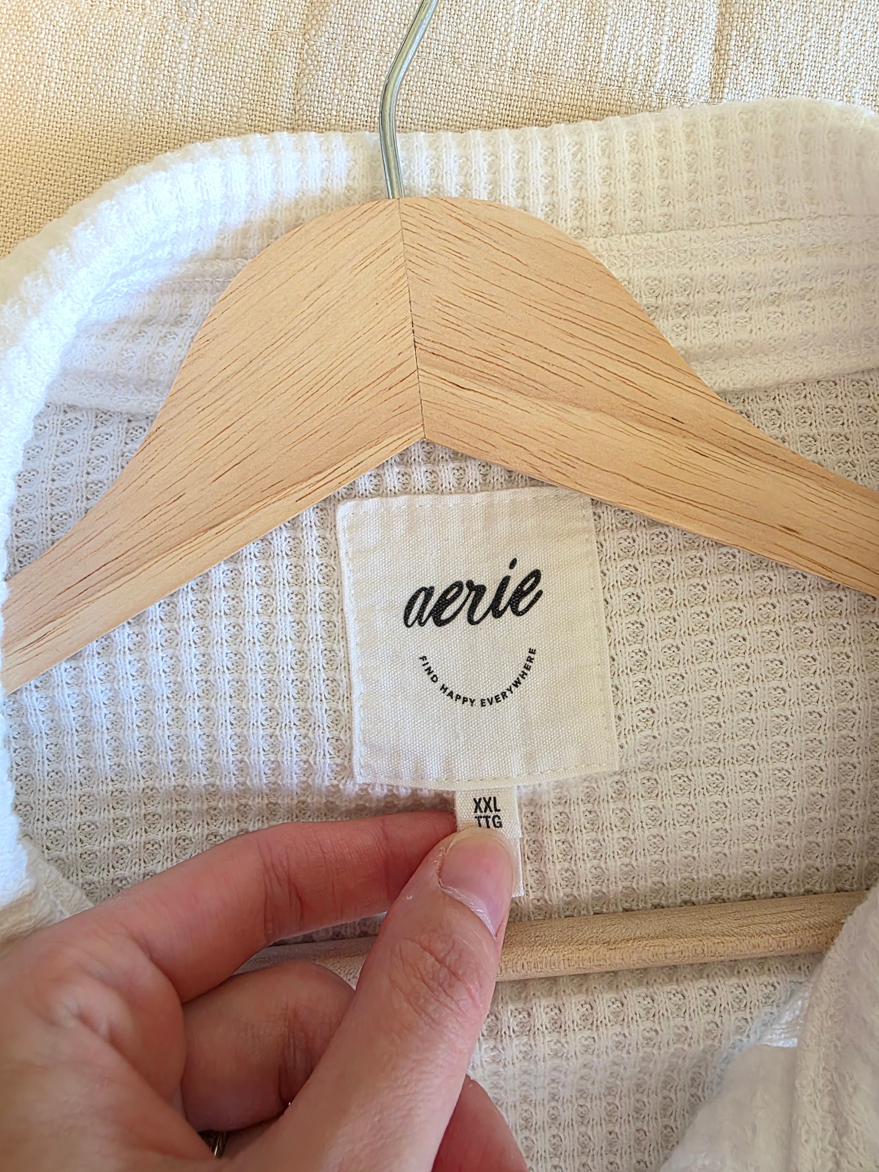 Aerie White Waffle Shirt Jacket (XXL)