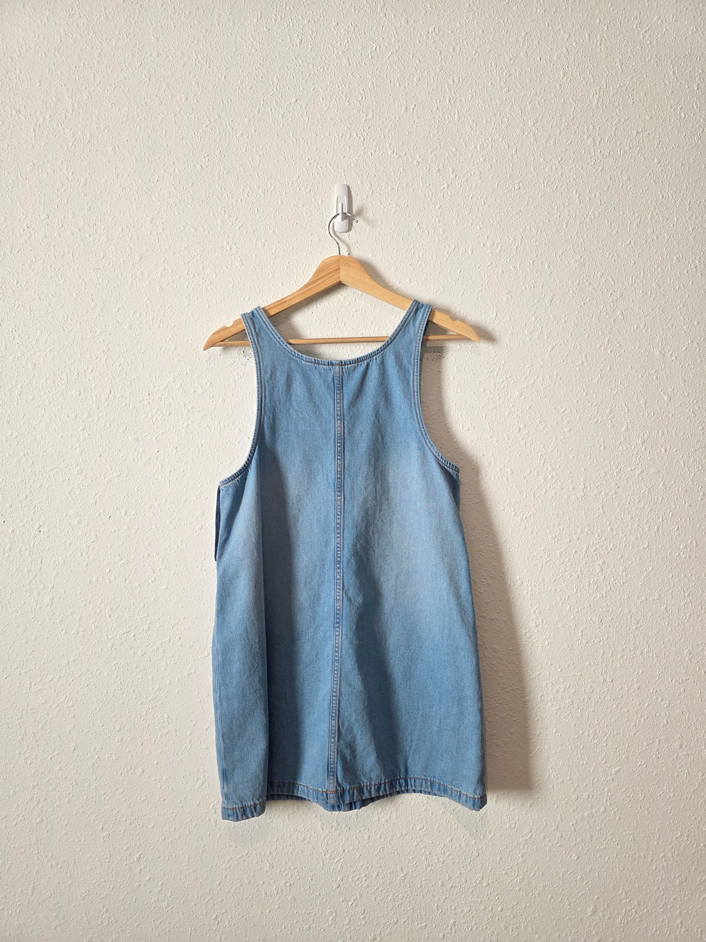 Denim Mini Overall Dress (XS)