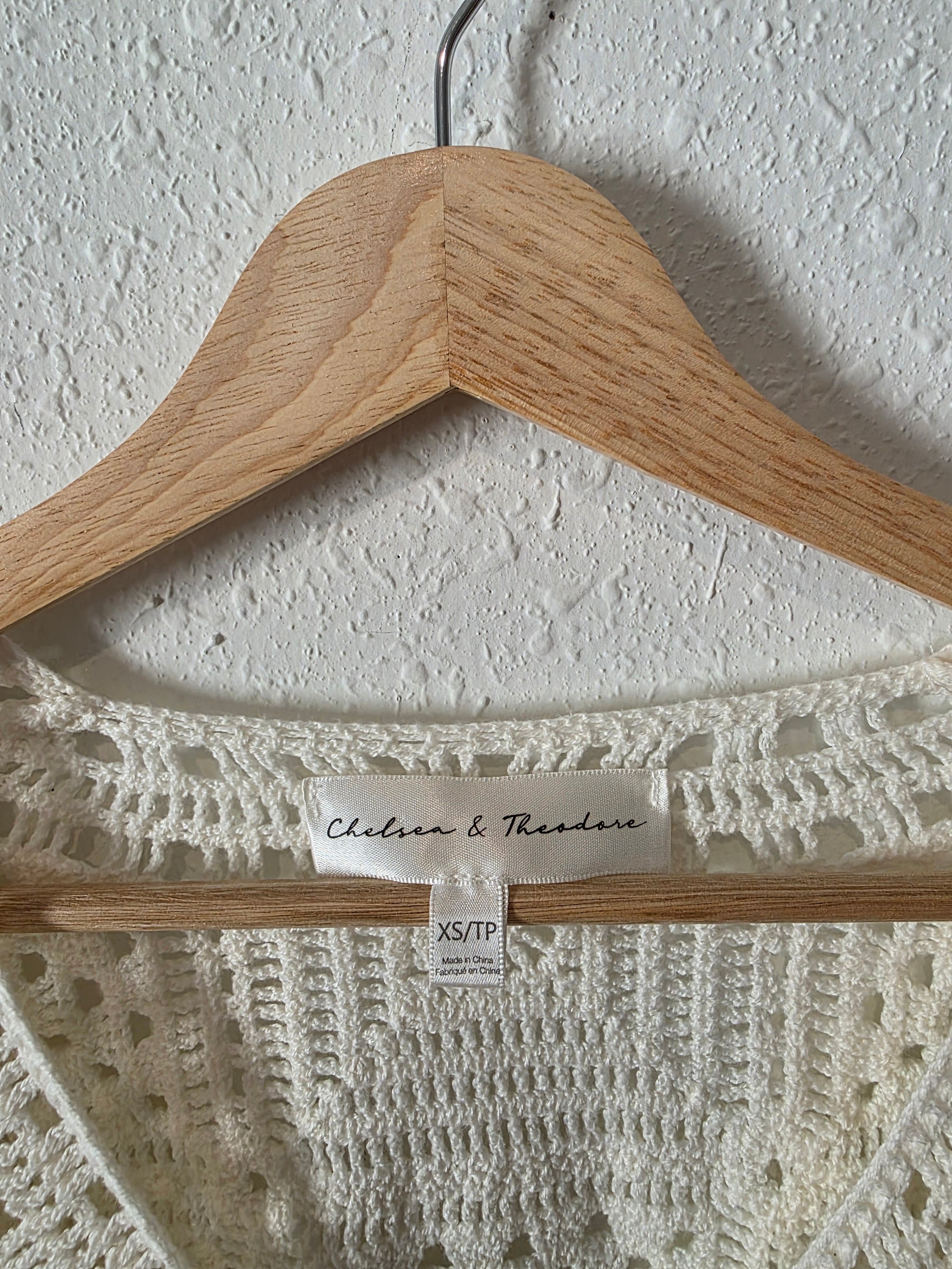 Crochet Knit Button Up Top (XS)