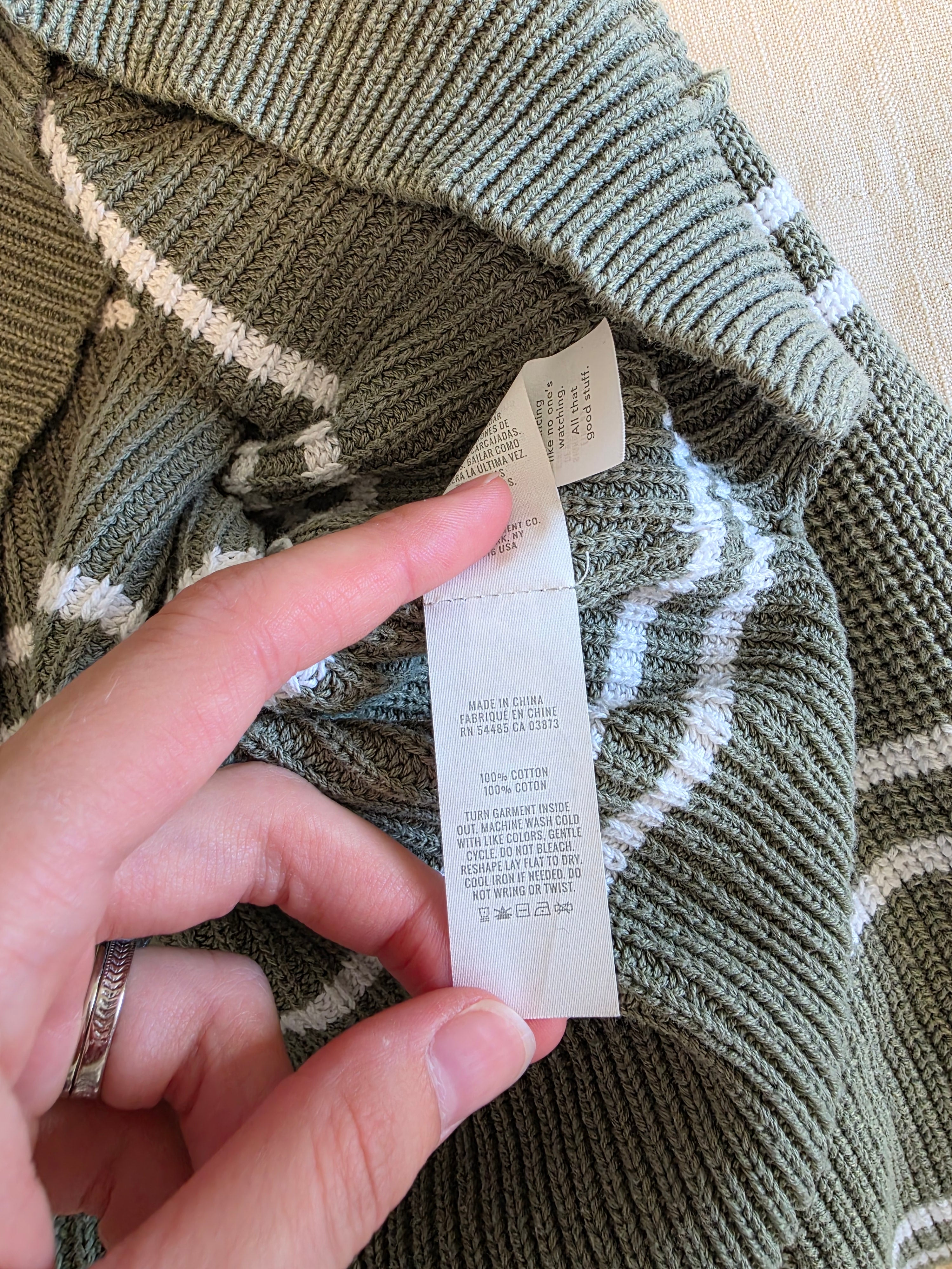 Aerie Green Striped Sweater (S)