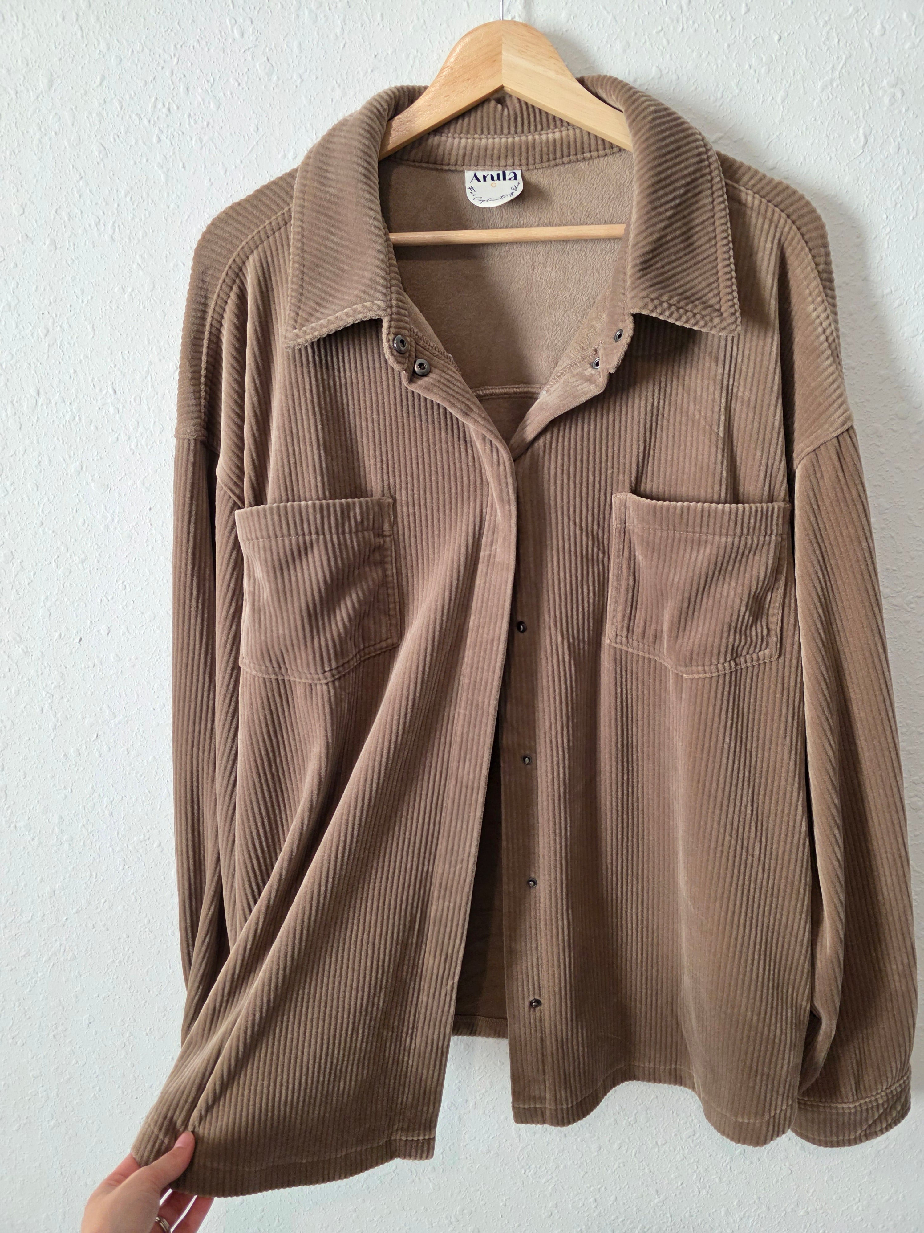 Arula Brown Cord Shirt Jacket (3X)