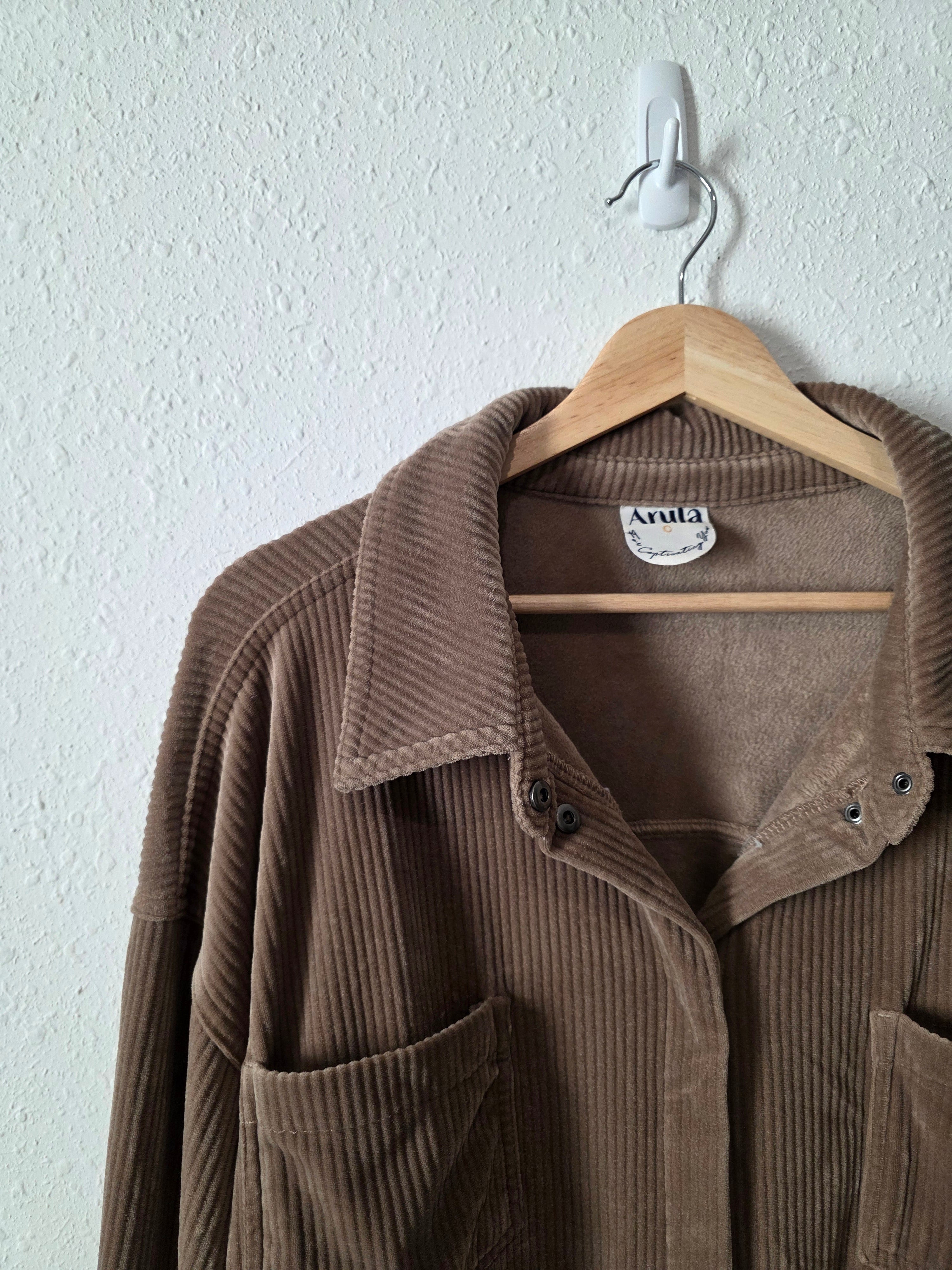 Arula Brown Cord Shirt Jacket (3X)