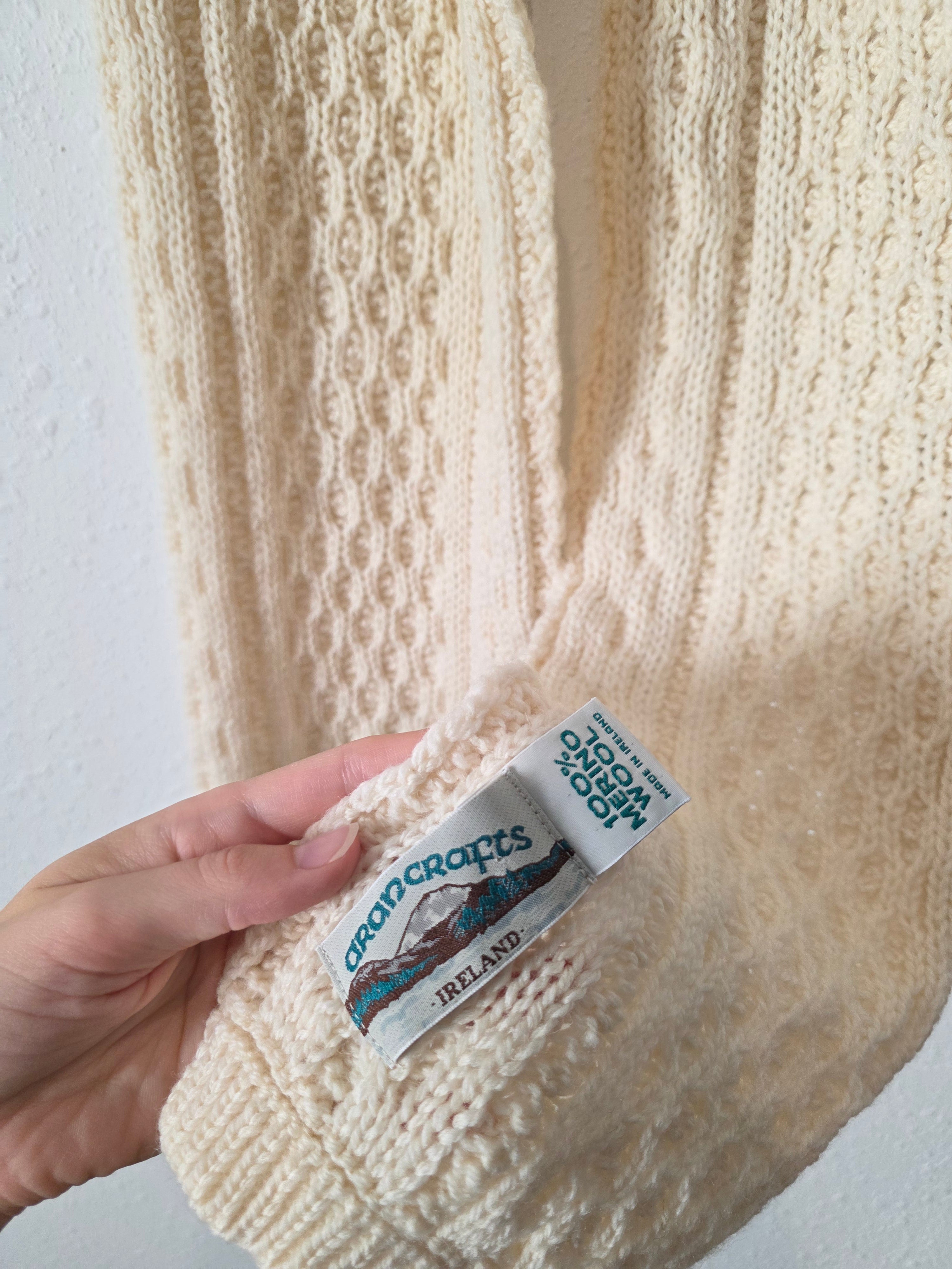 Arancrafts Cable Knit Wool Scarf