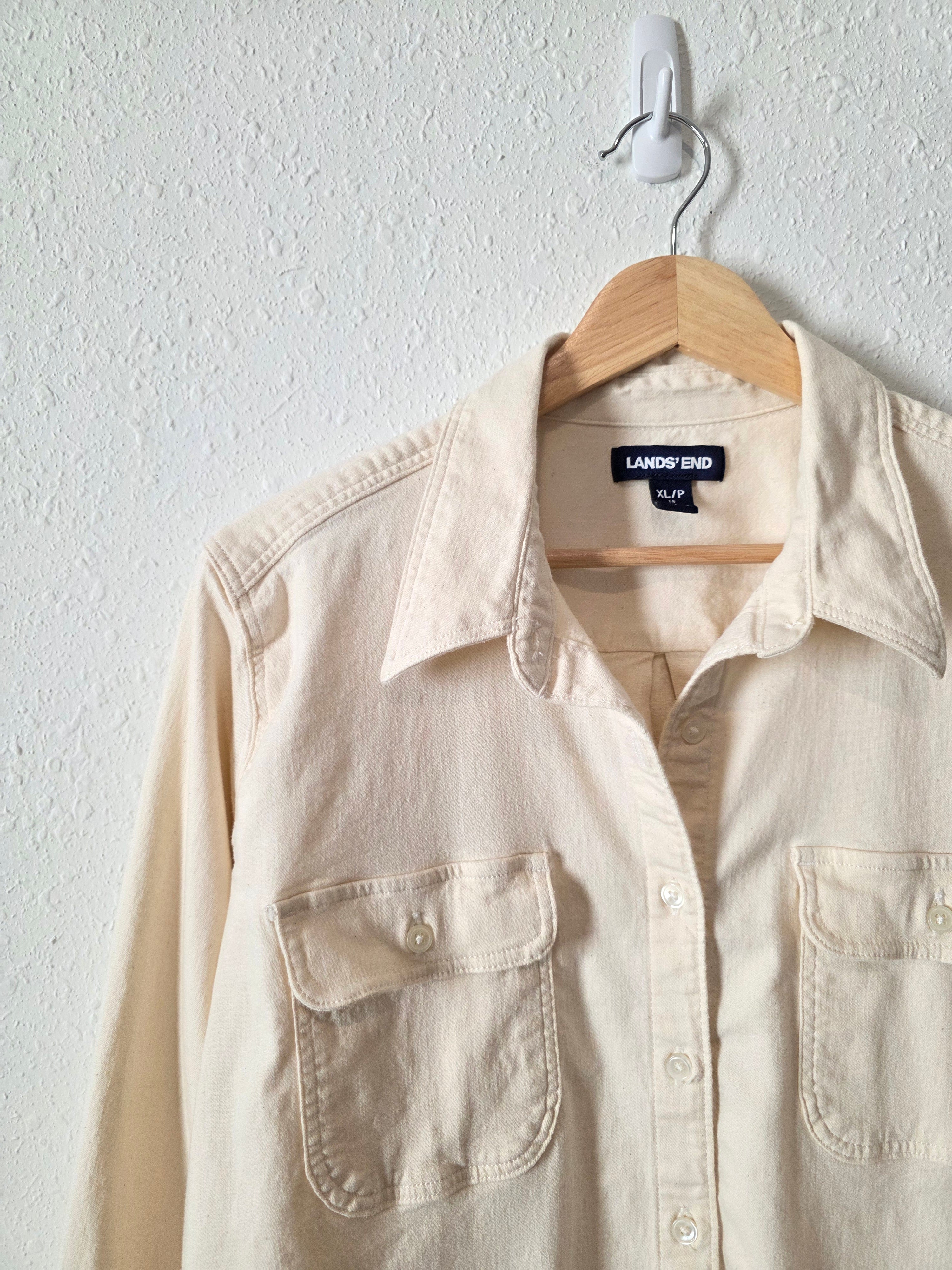Ecru Button Up Cotton Shirt (XL)