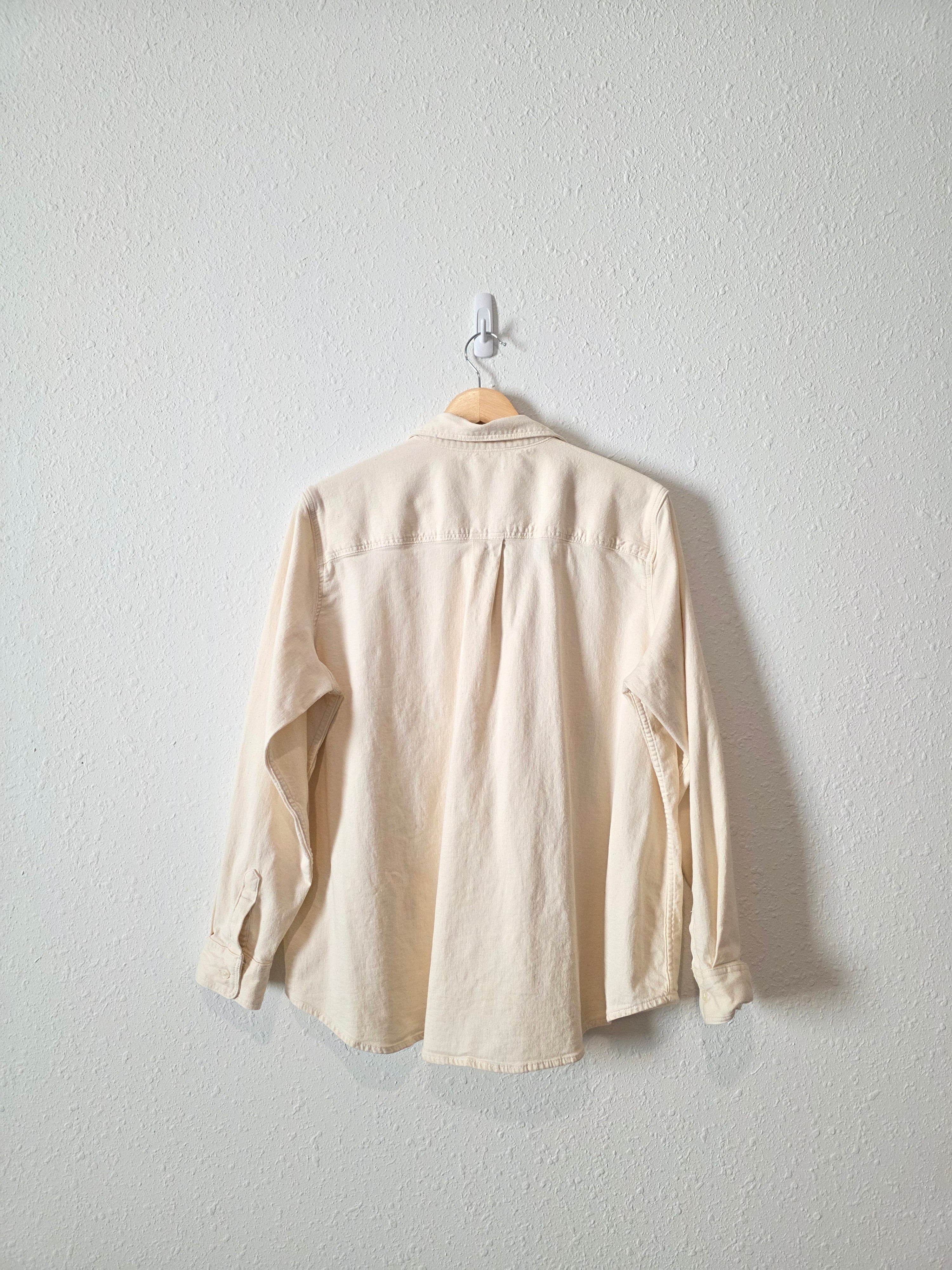 Ecru Button Up Cotton Shirt (XL)