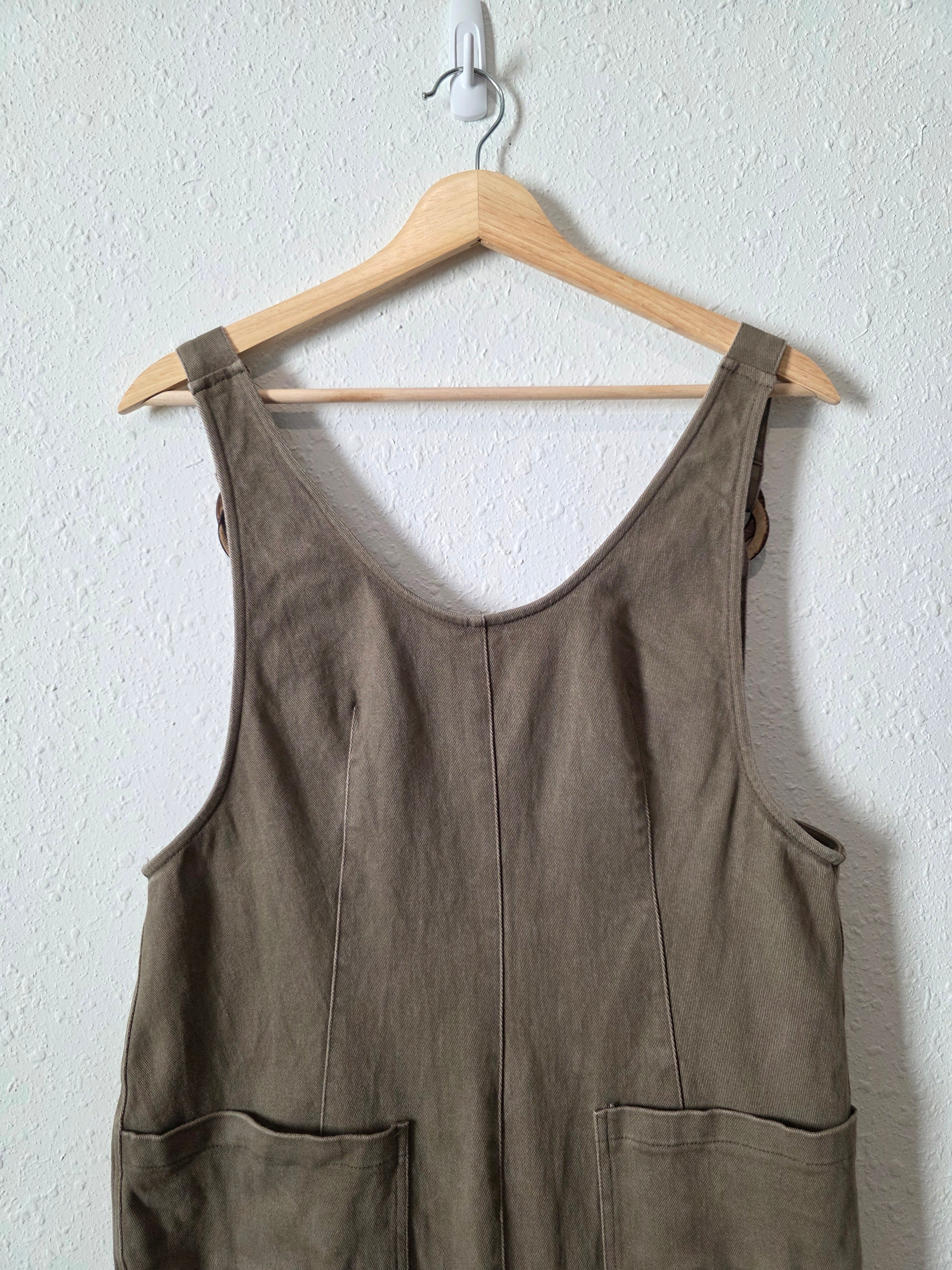 Listicle Olive Straight Jumpsuit (S)