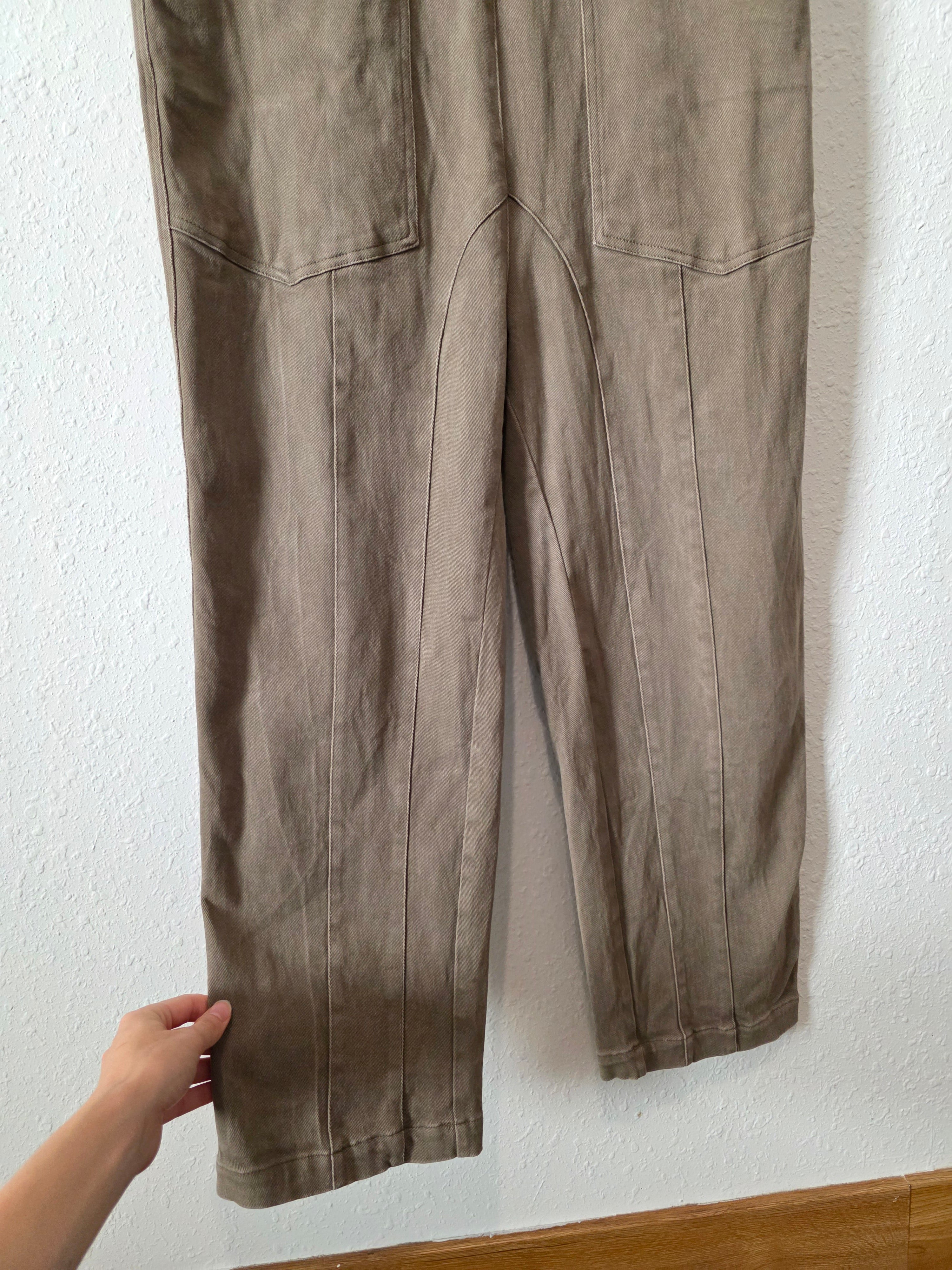 Listicle Olive Straight Jumpsuit (S)