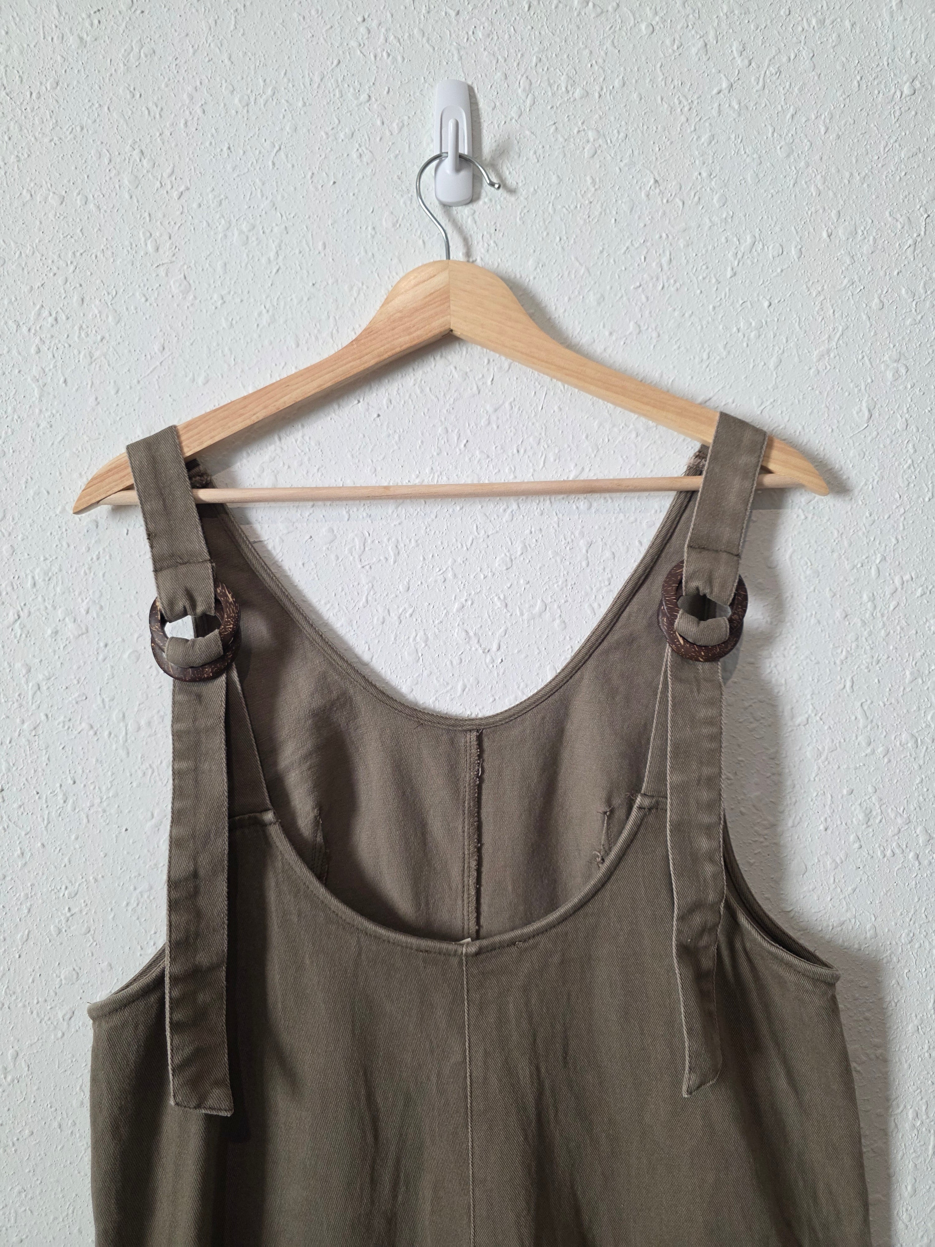 Listicle Olive Straight Jumpsuit (S)