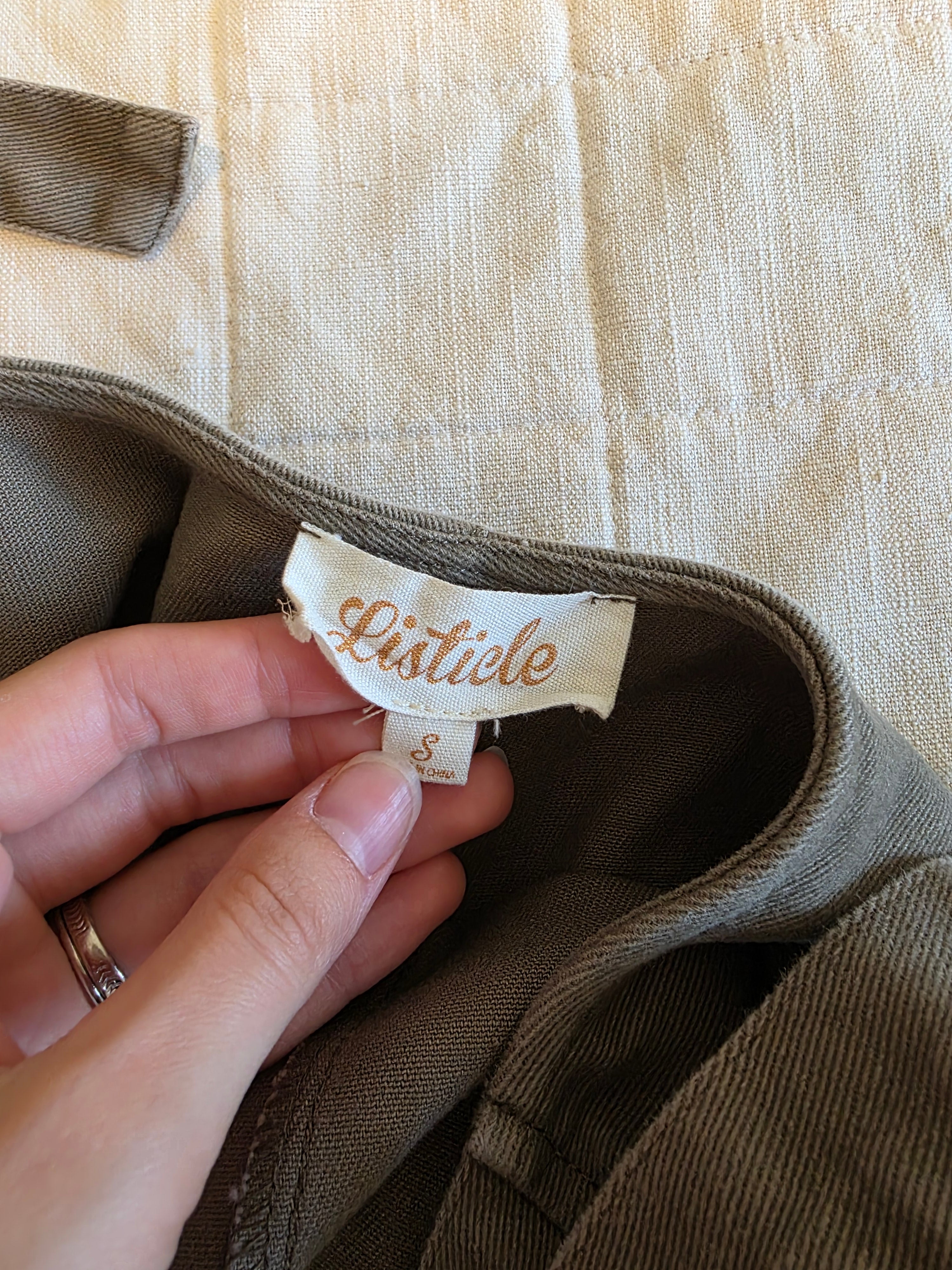 Listicle Olive Straight Jumpsuit (S)