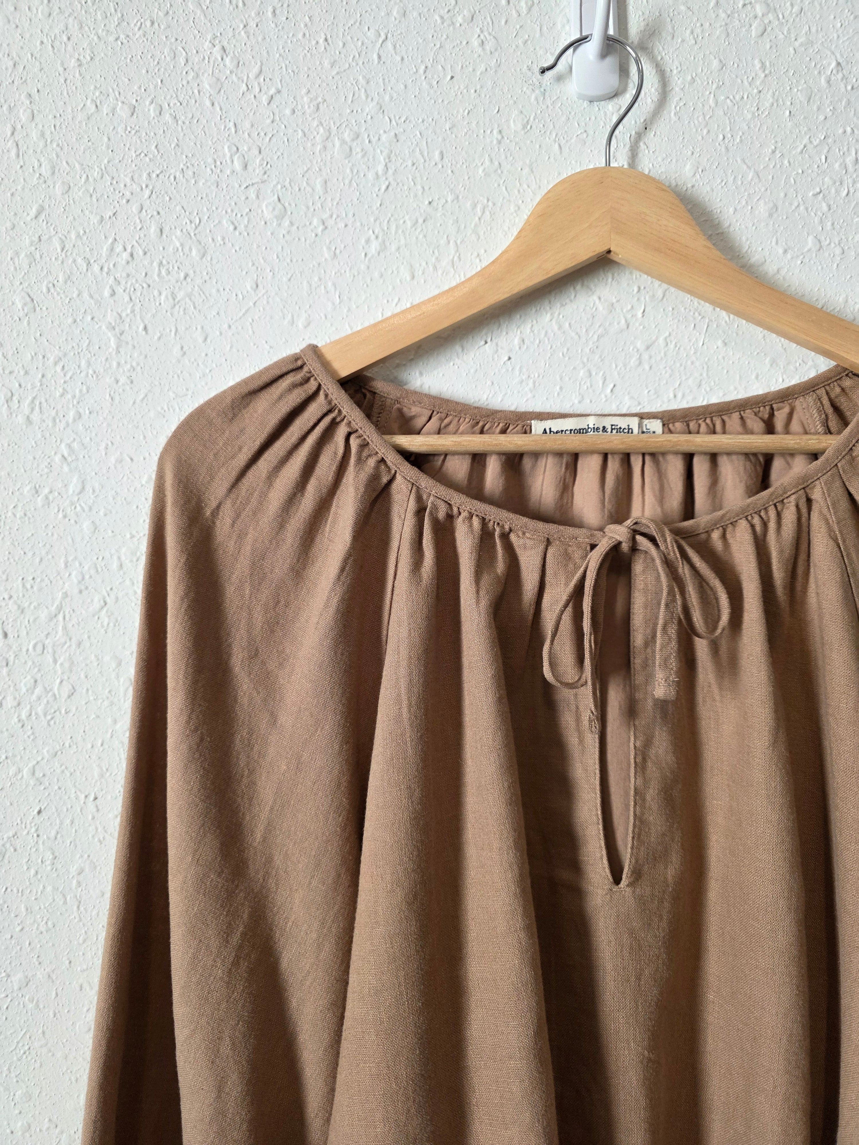 Abercrombie Brown Linen Cotton Top (L)