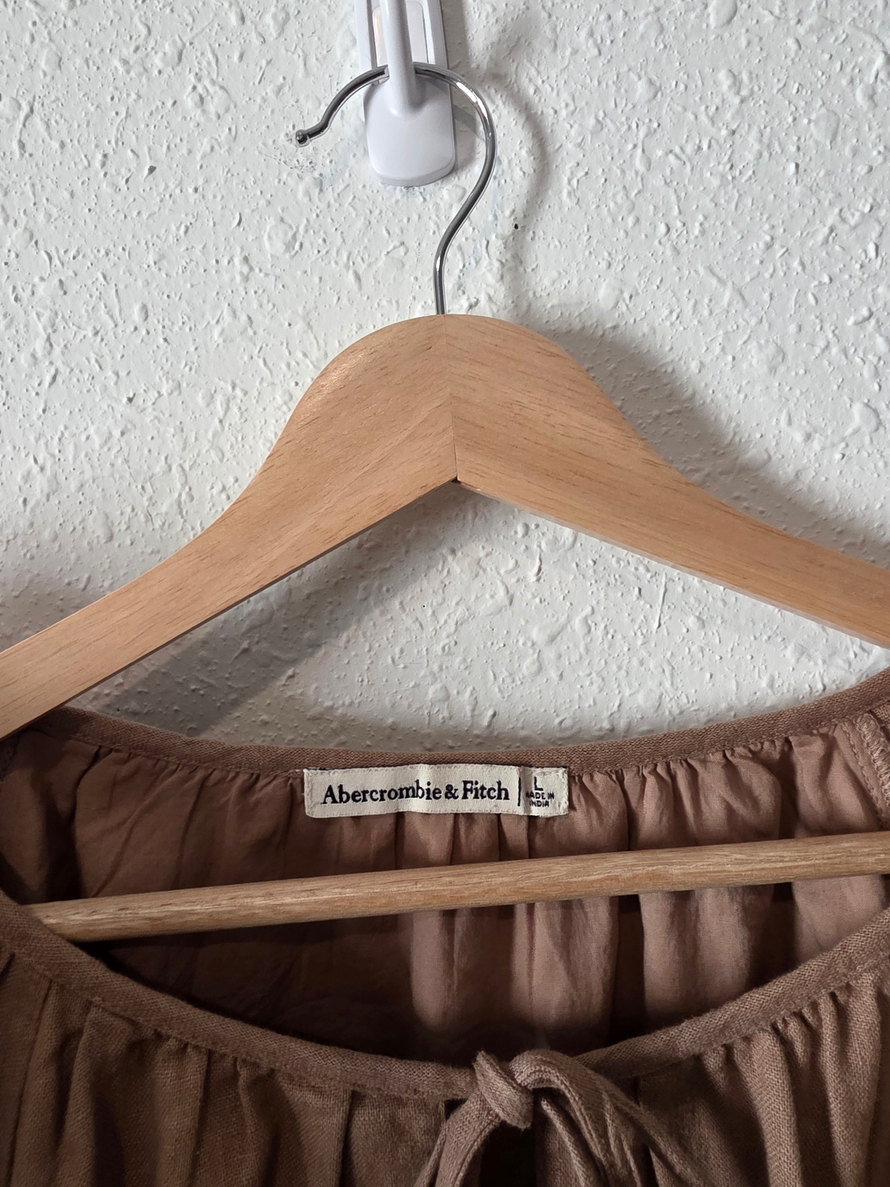 Abercrombie Brown Linen Cotton Top (L)