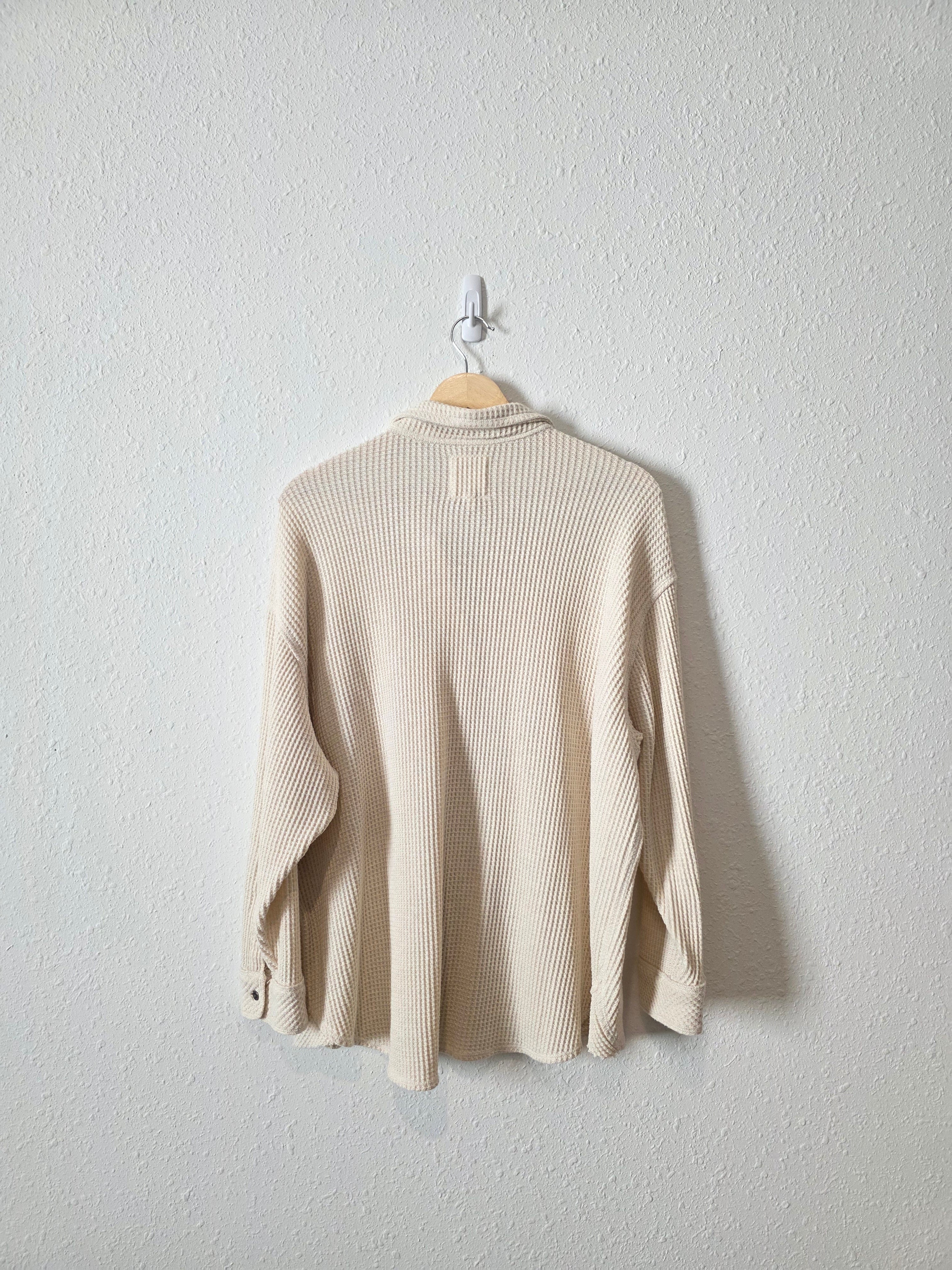 Aerie Oatmeal Waffle Shirt Jacket (S)