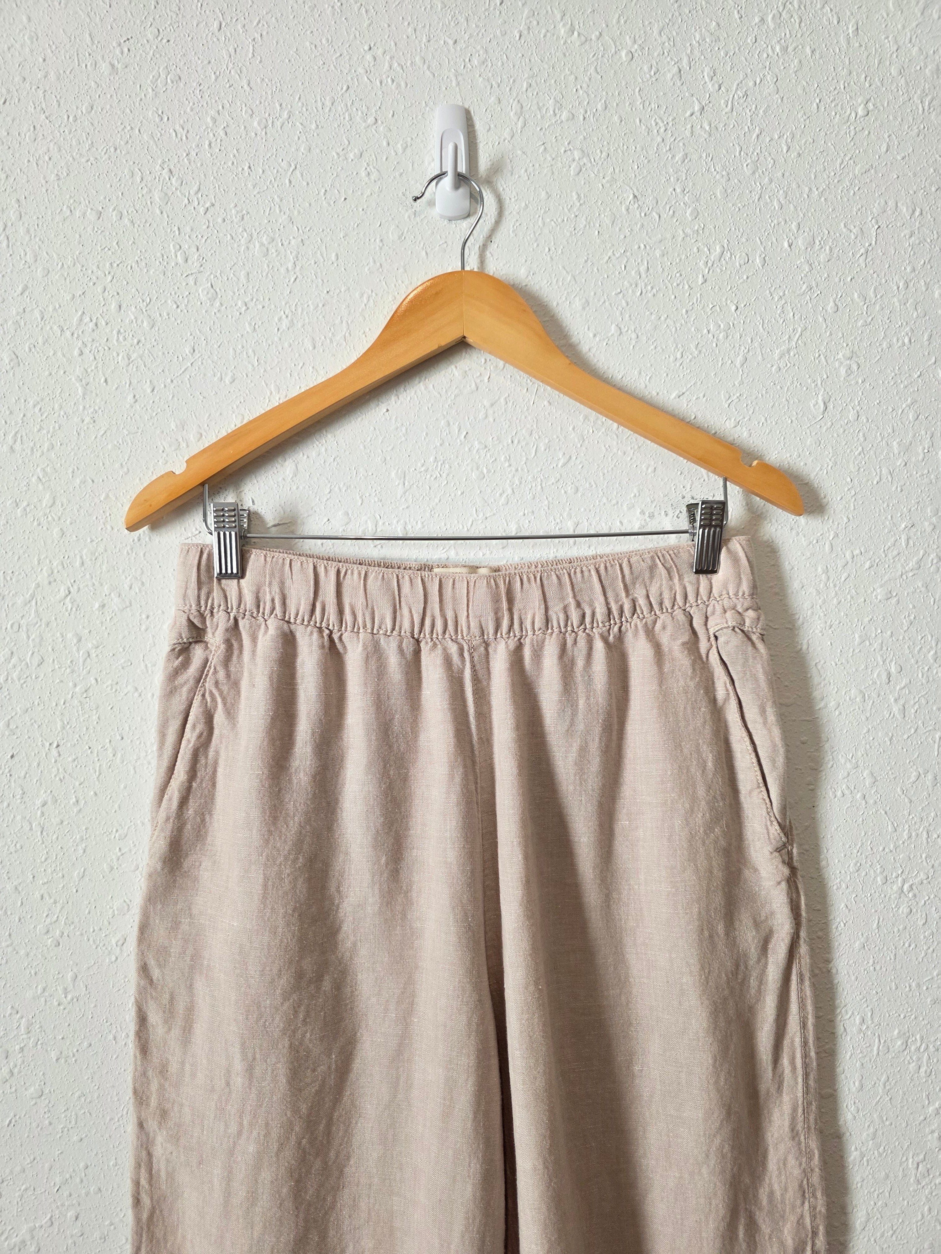 Neutral Wide Leg Linen Pants (M)