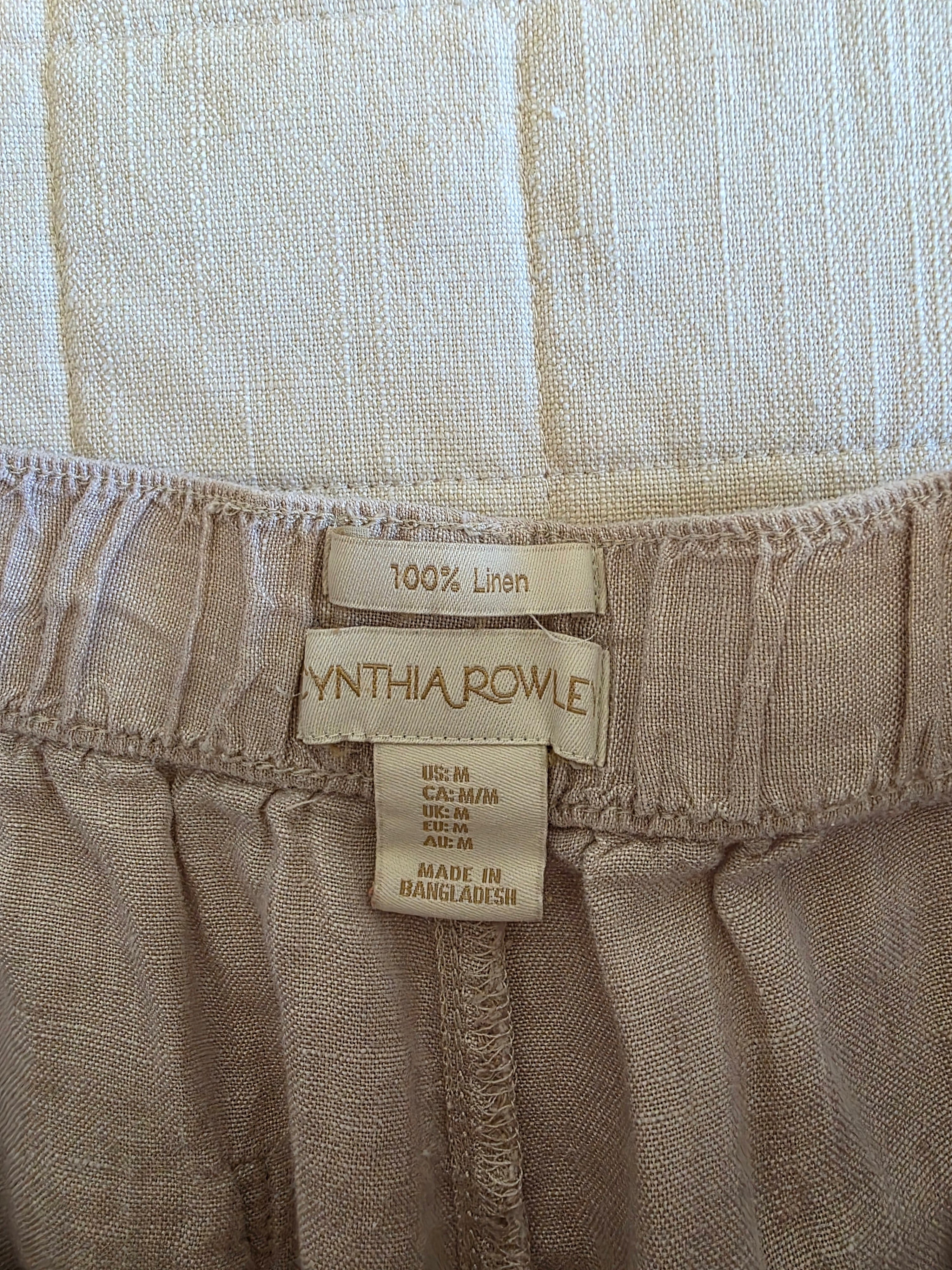 Neutral Wide Leg Linen Pants (M)