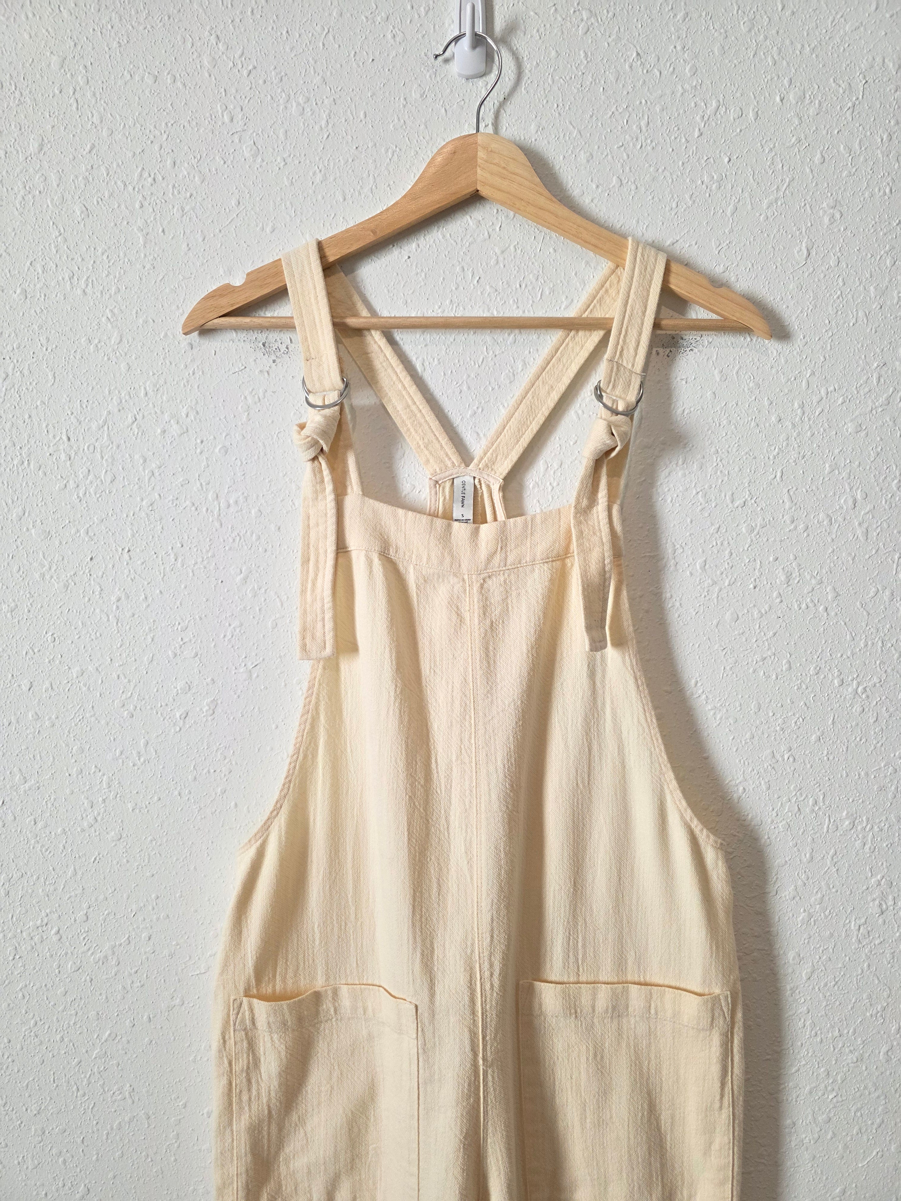 Gentle Fawn Cream Cotton Overalls (S)