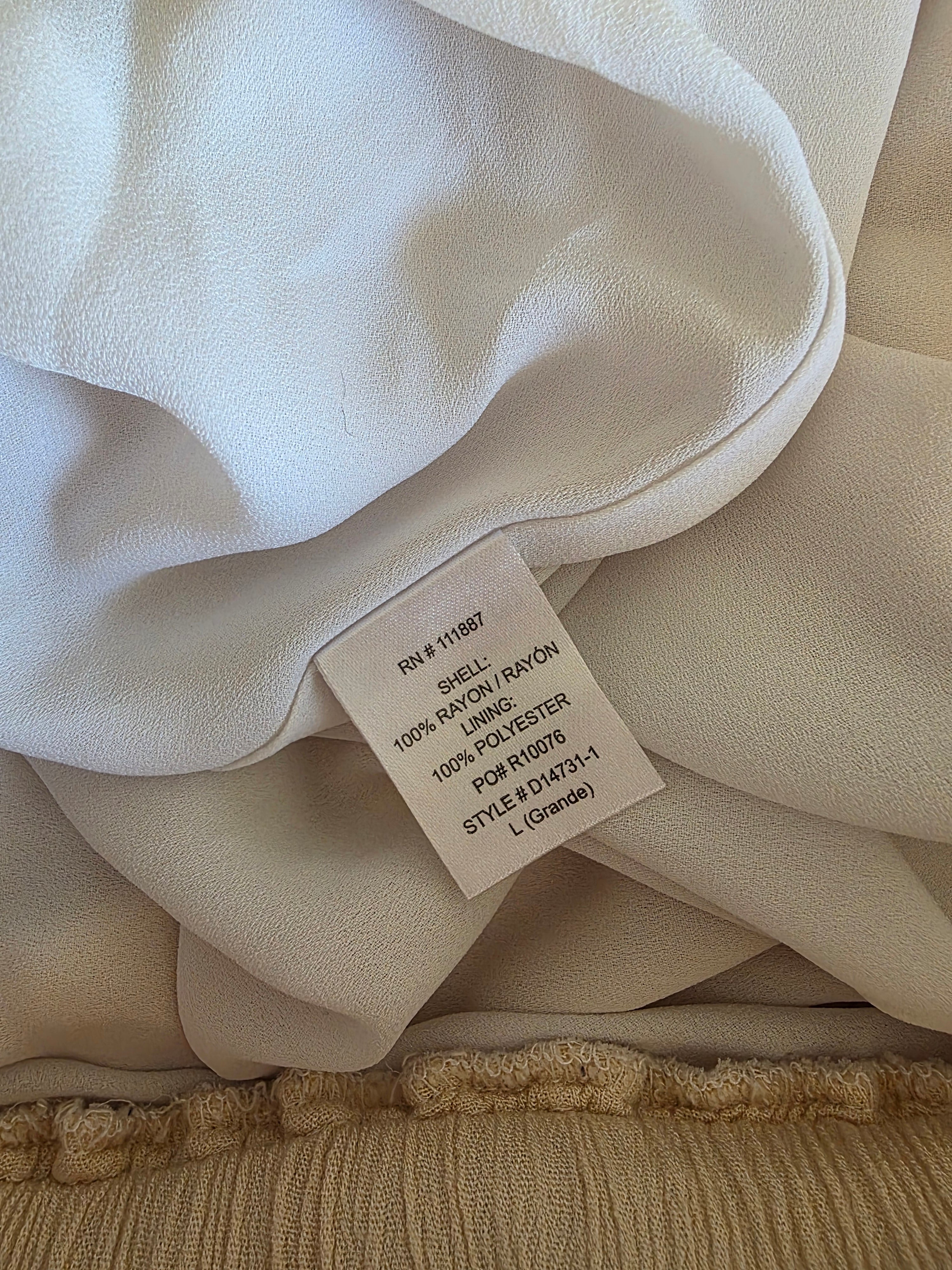Cream Ruffle Maxi Skirt (L)