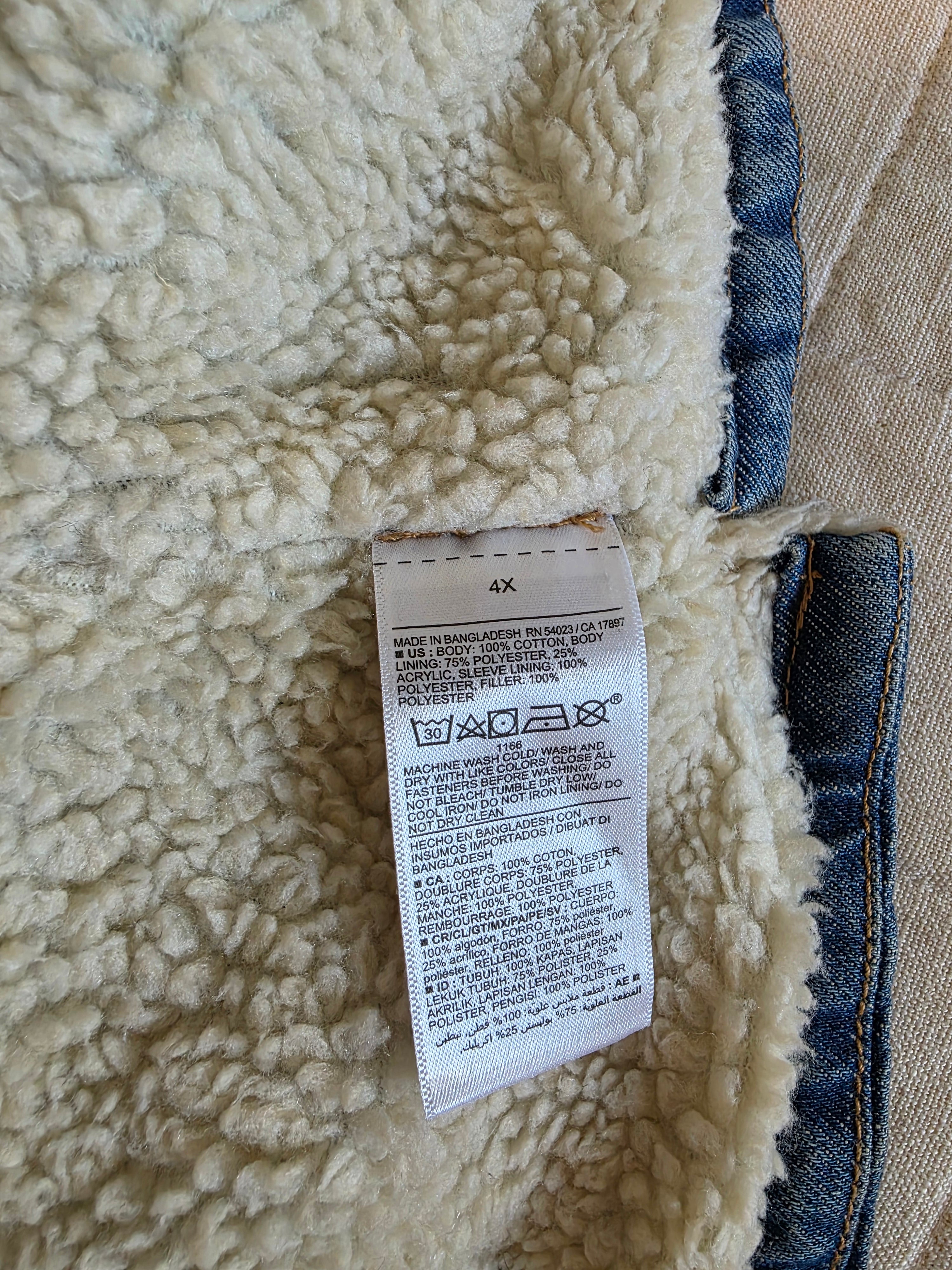NEW Sherpa Lined Denim Jacket (4X)
