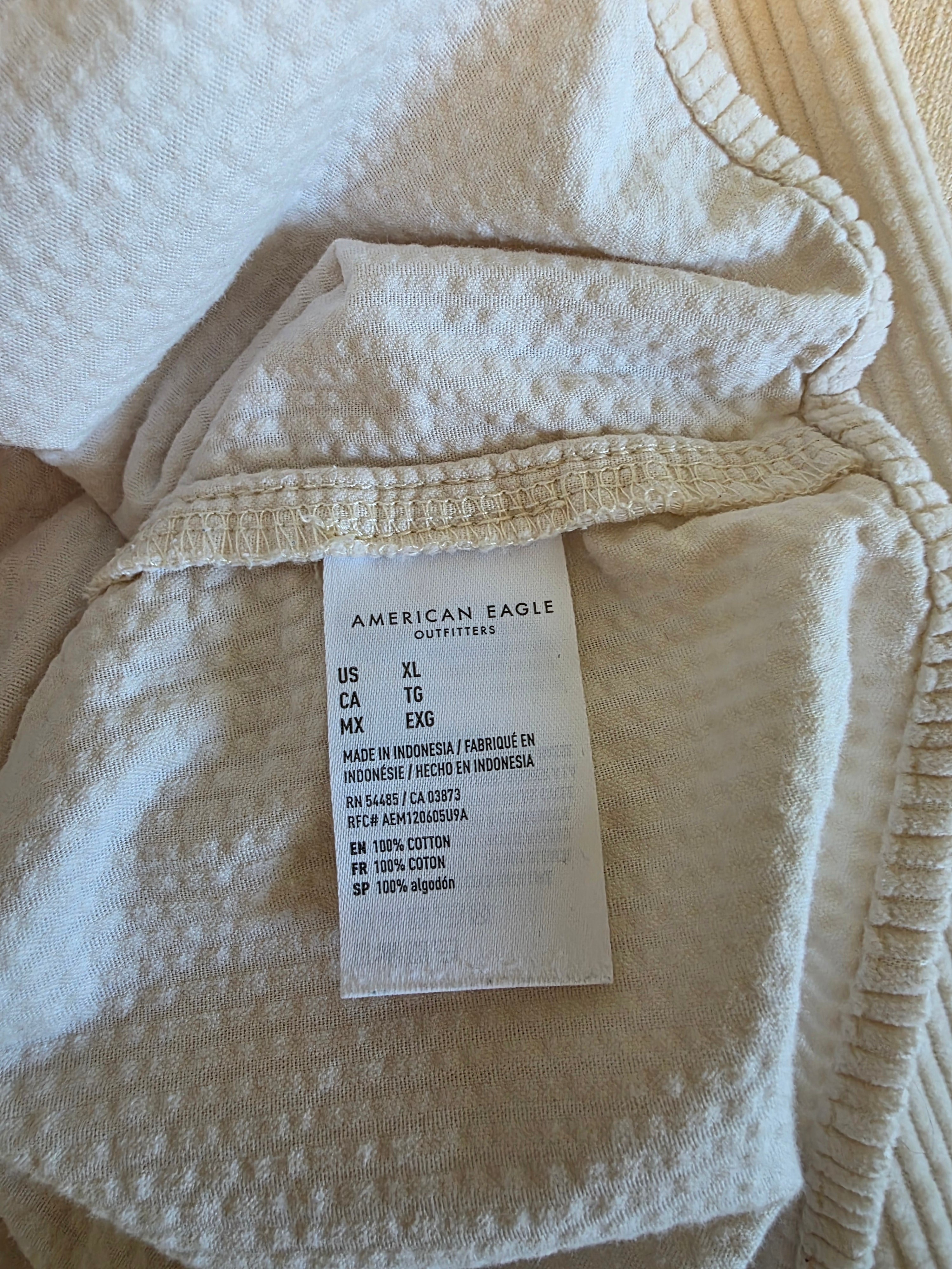 Cream Corduroy Button Up (XL)