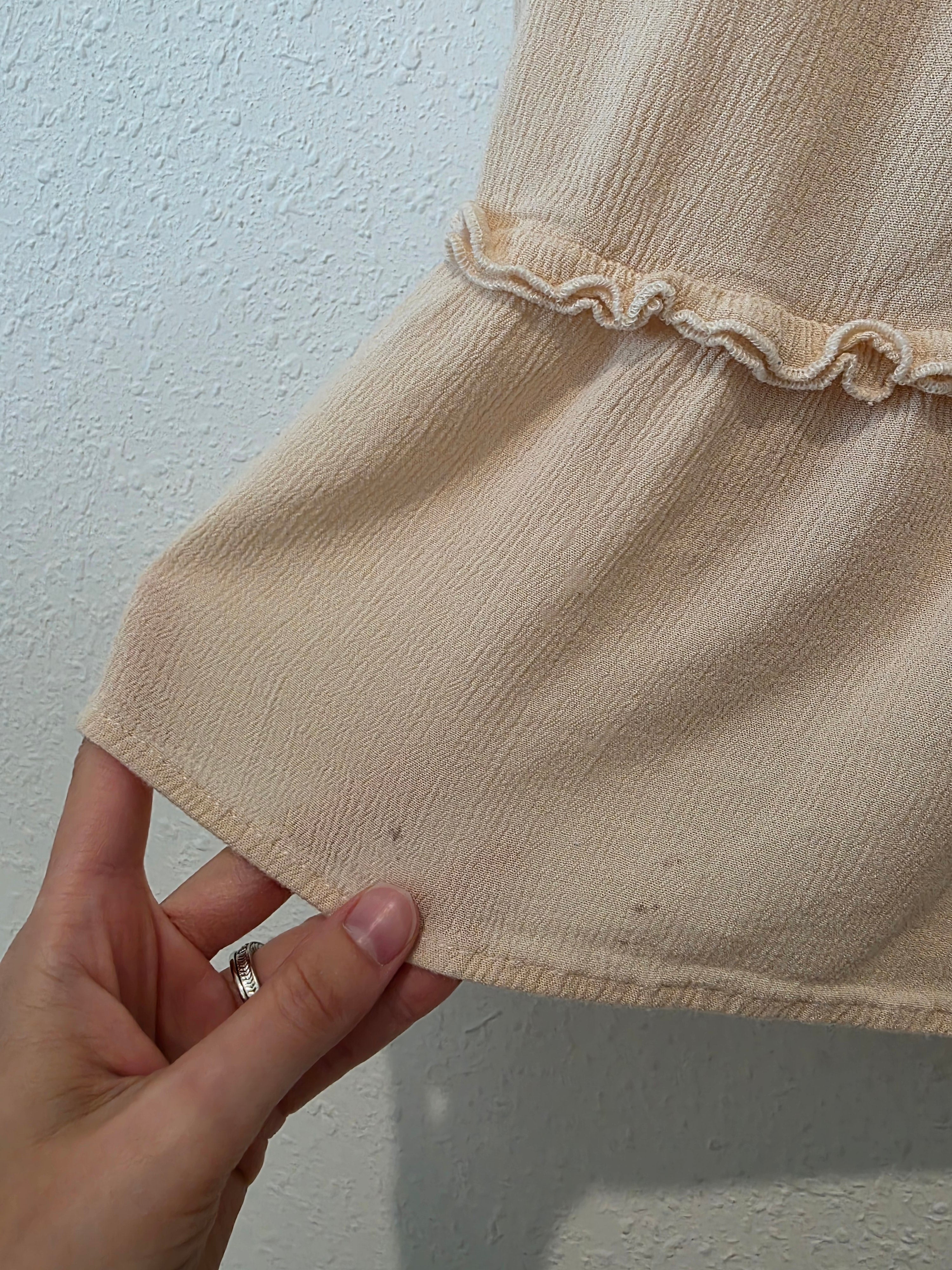 Cream Ruffle Maxi Skirt (L)