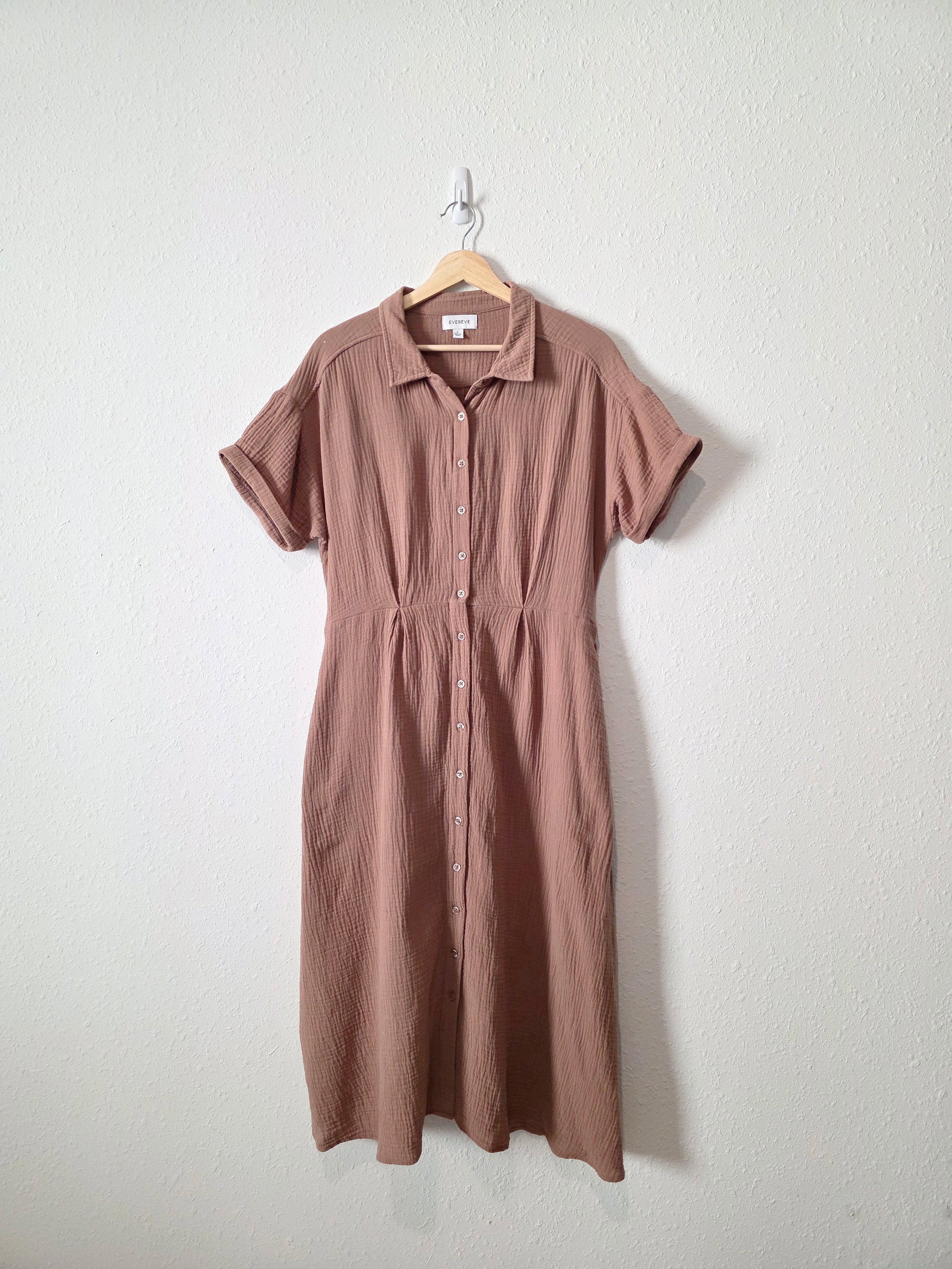 Evereve Cotton Gauze Midi Dress (L)