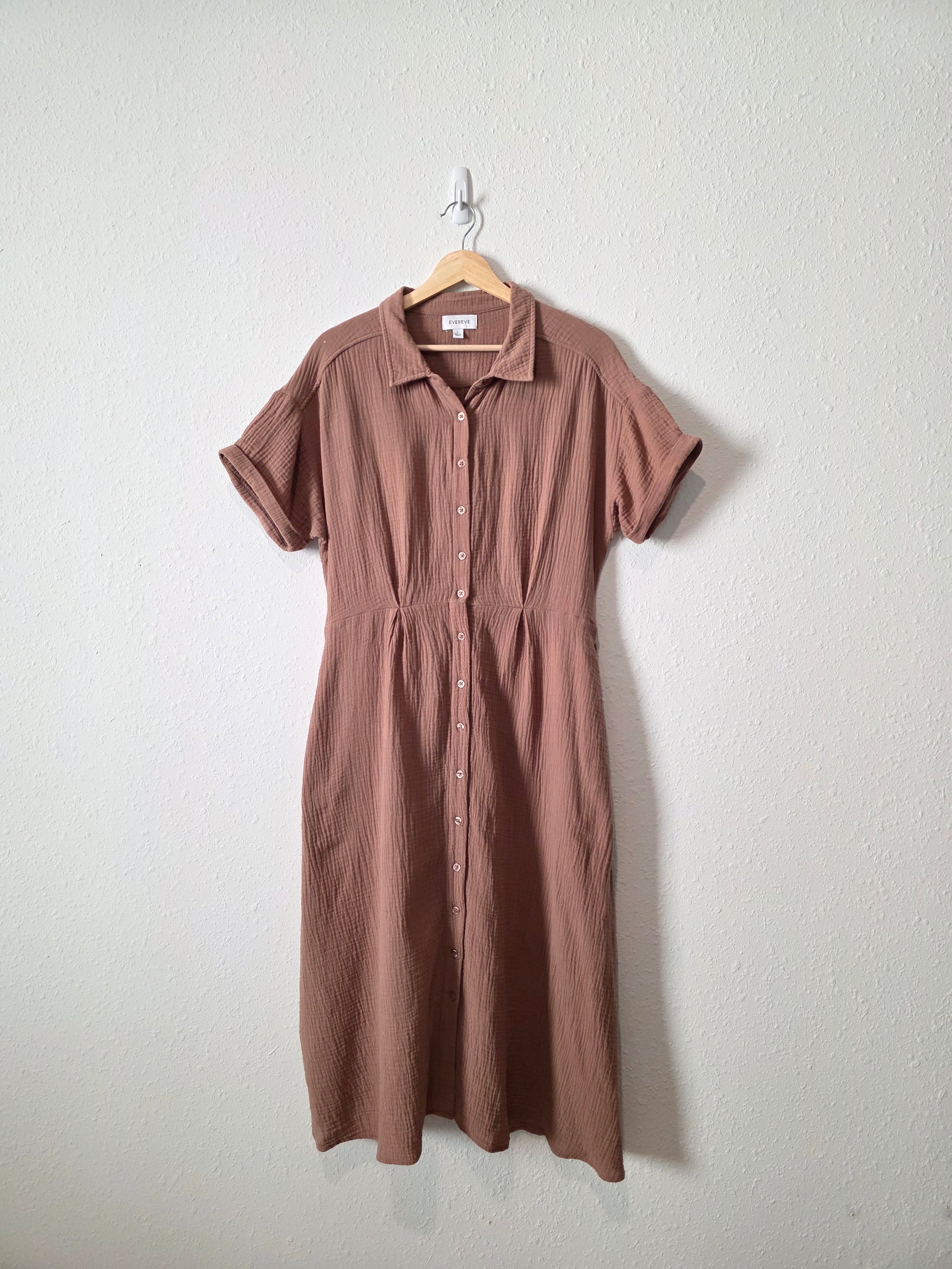 Evereve Cotton Gauze Midi Dress (L)