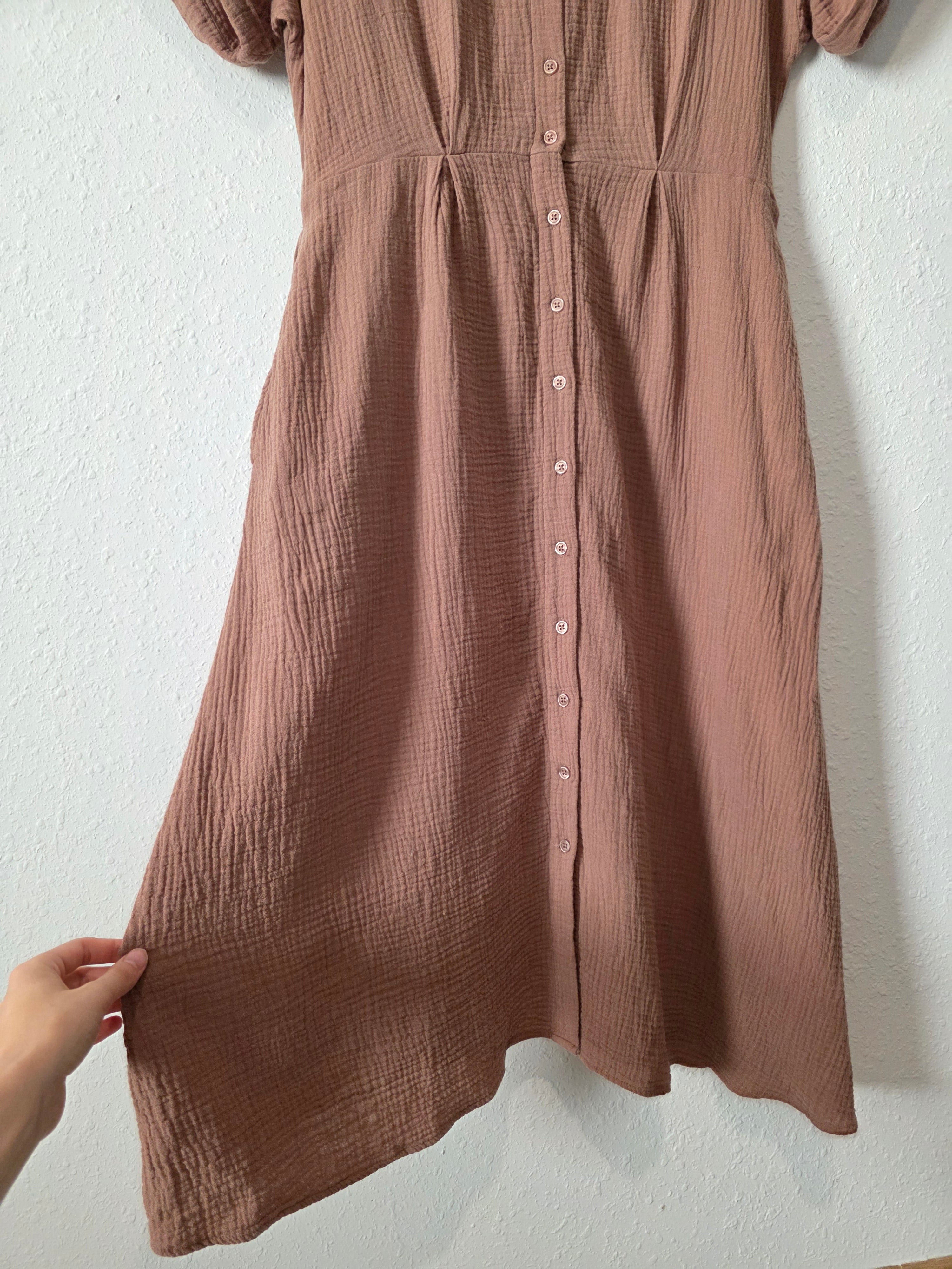 Evereve Cotton Gauze Midi Dress (L)