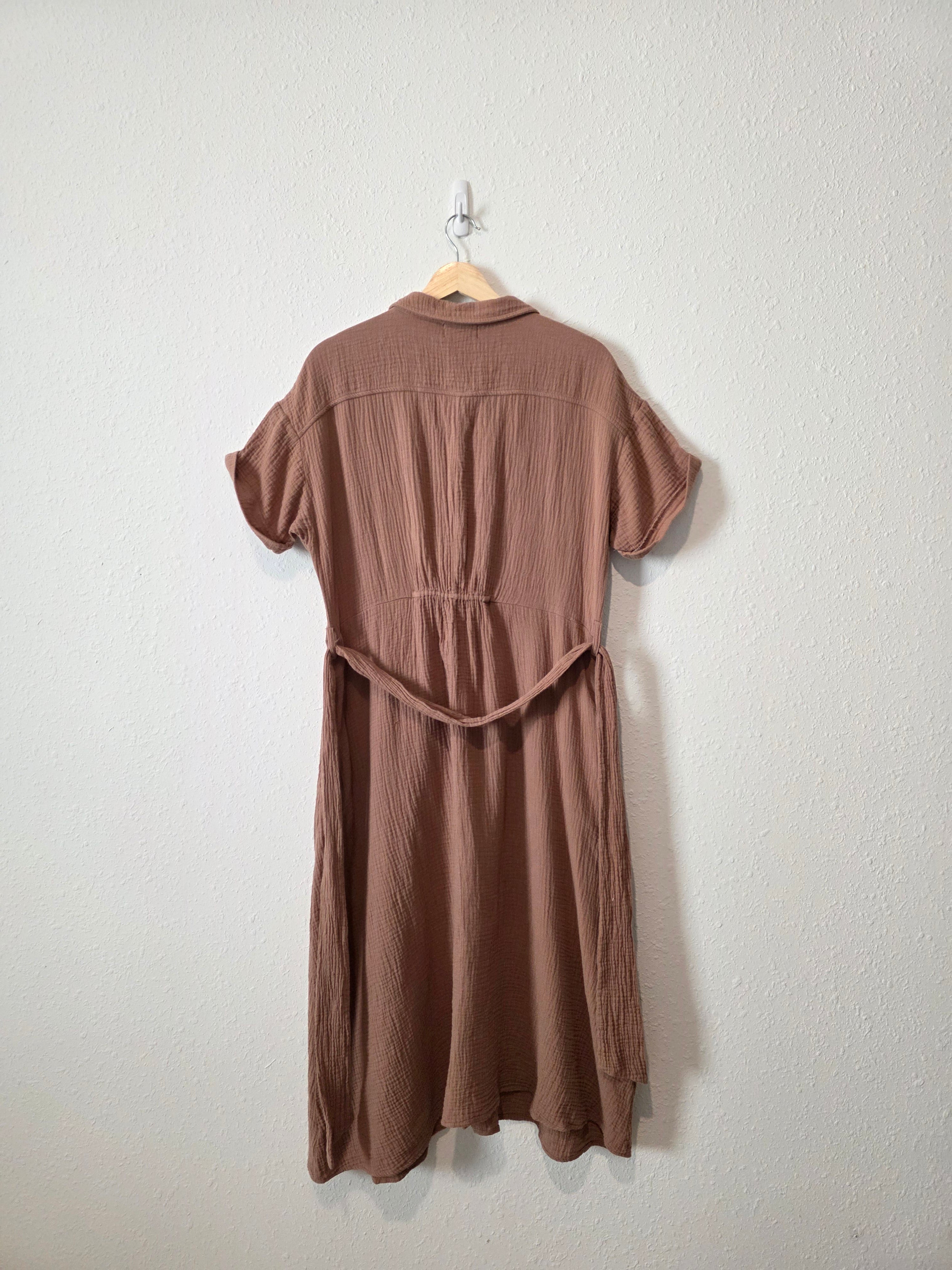 Evereve Cotton Gauze Midi Dress (L)