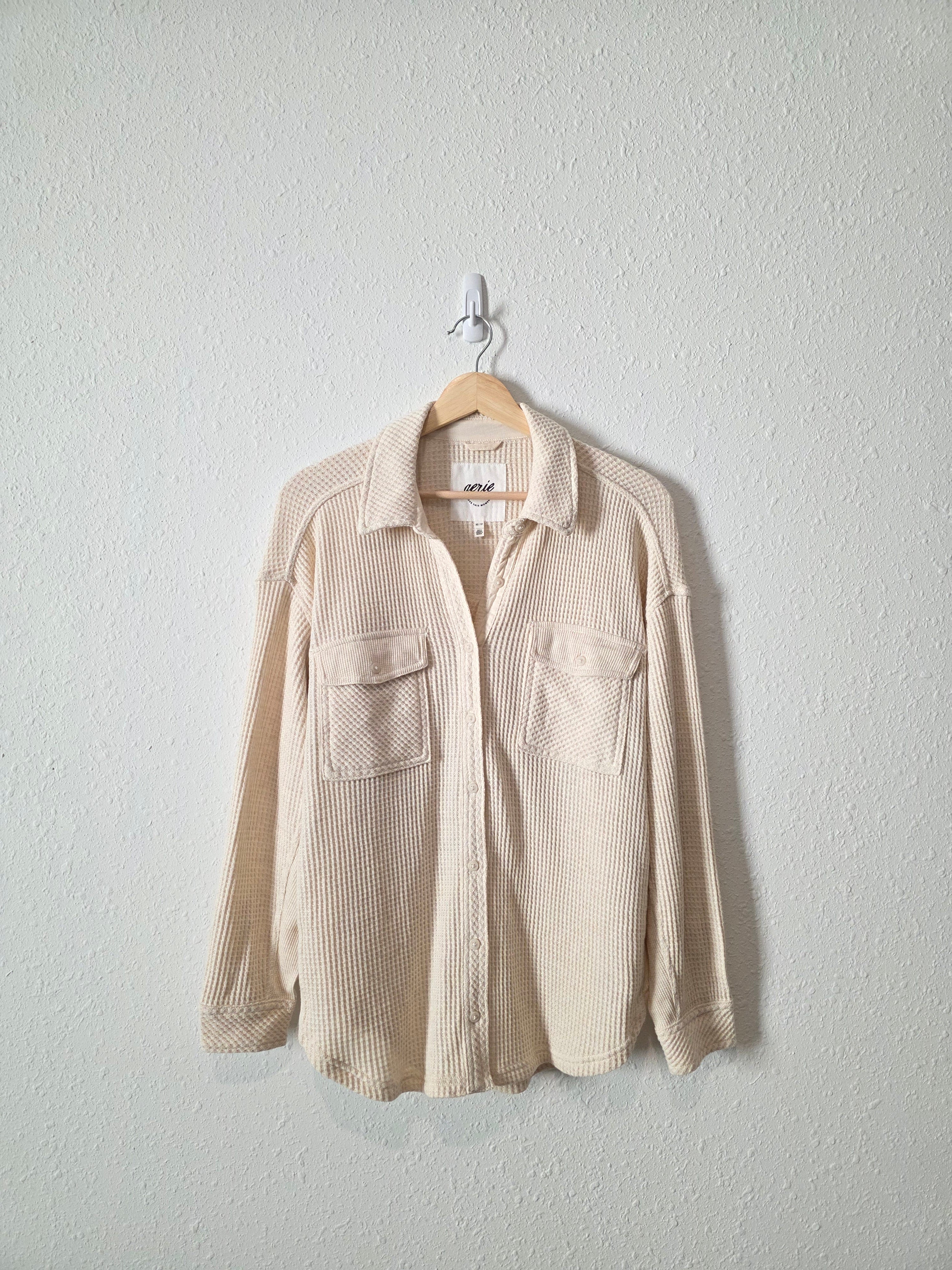 Aerie Oversized Waffle Shirt Jacket (XS)