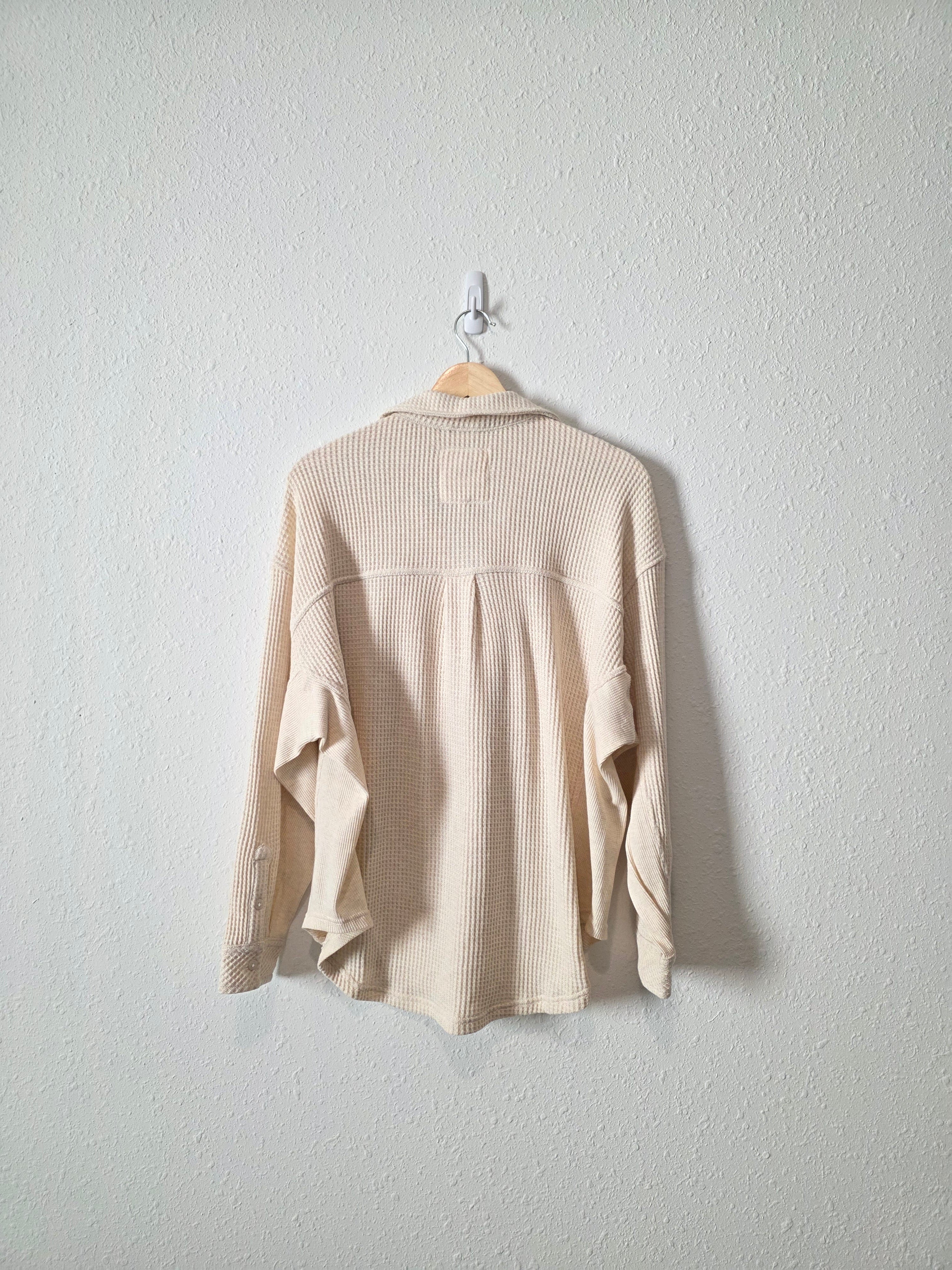 Aerie Oversized Waffle Shirt Jacket (XS)